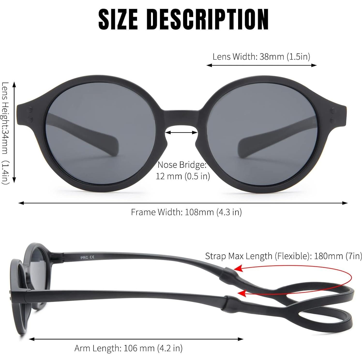 Gafas de sol polarizadas HYCREDI para bebés UV400 - 0 a 2 años