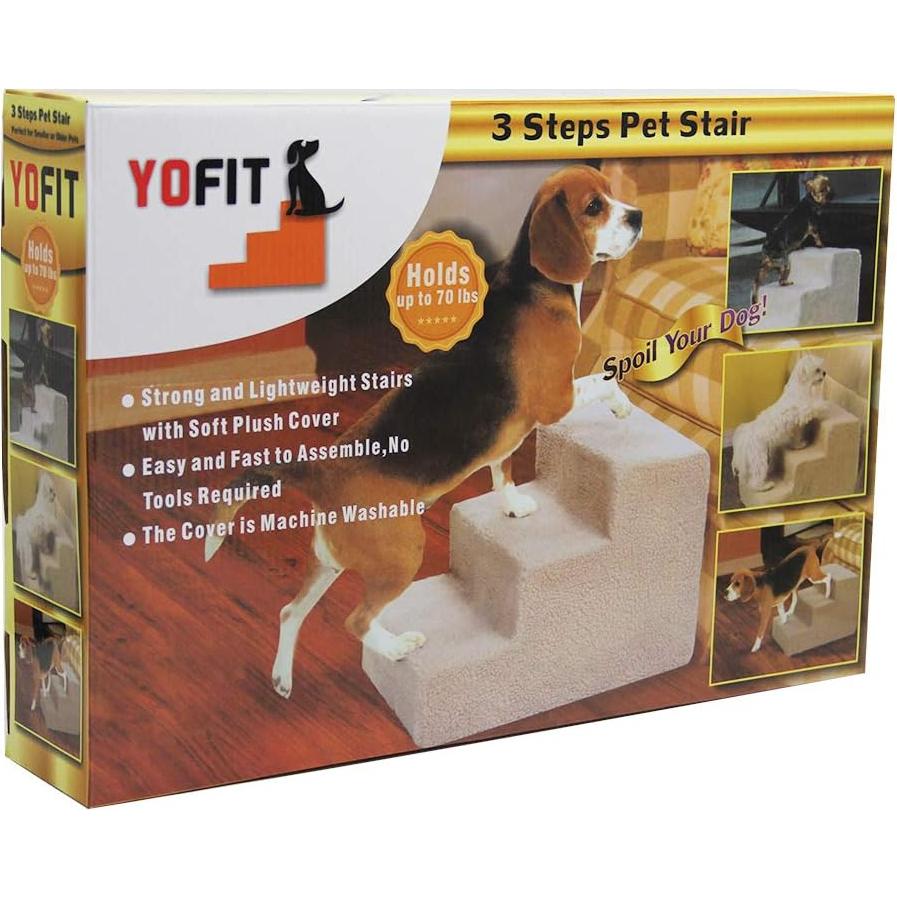 Escalones Antideslizantes para Perros YOFIT 3 Pasos 45.72x35.81 cm