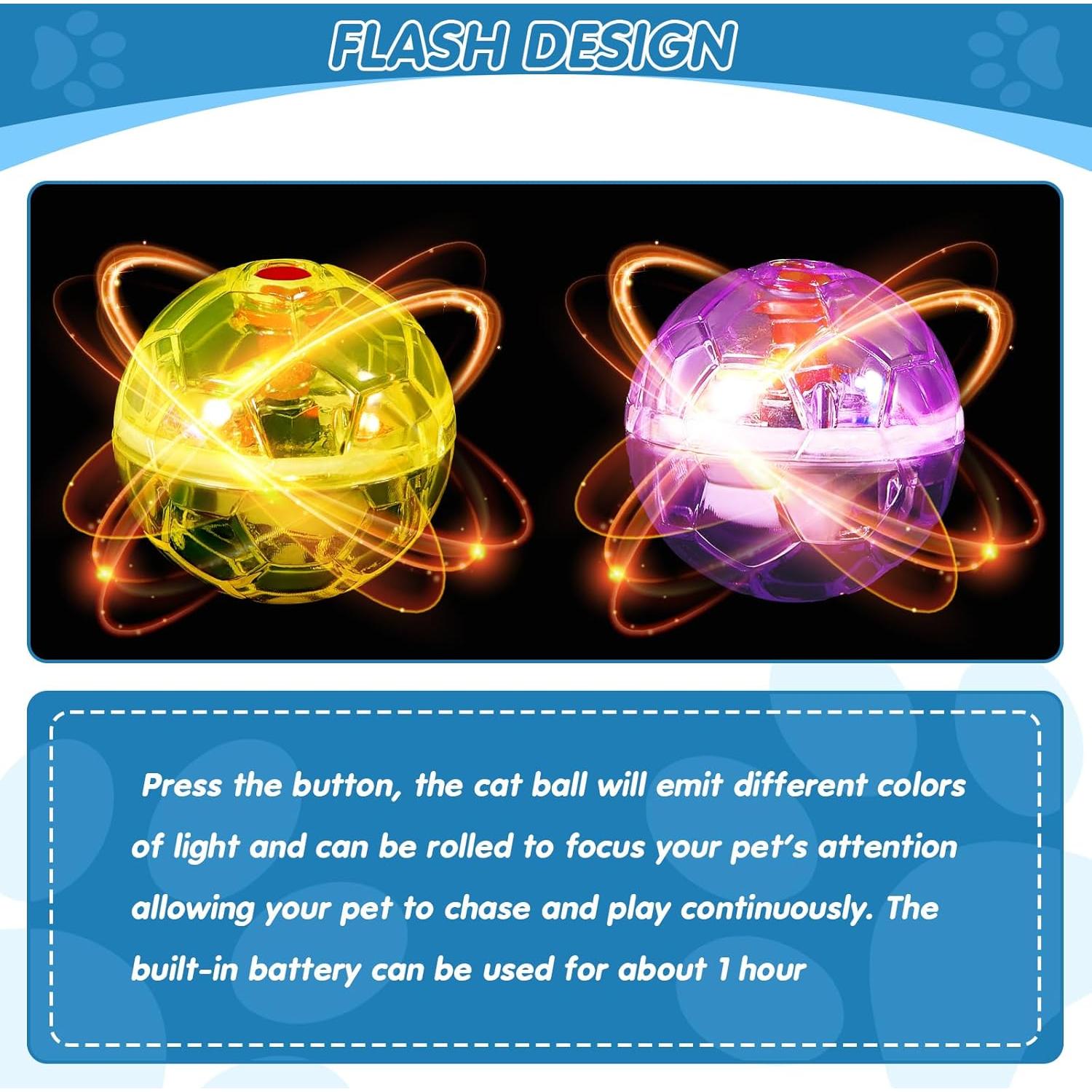 Pelotas Interactivas para Gatos Frienda - 4 Piezas con Luz LED