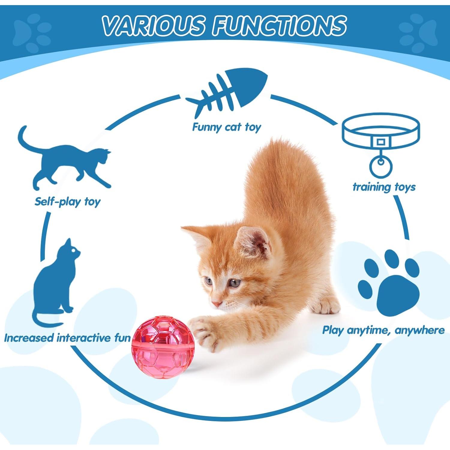 Pelotas Interactivas para Gatos Frienda - 4 Piezas con Luz LED