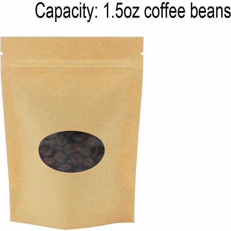 Bolsas de pie Kraft con ventana SumDirect 50Pcs 11x16cm