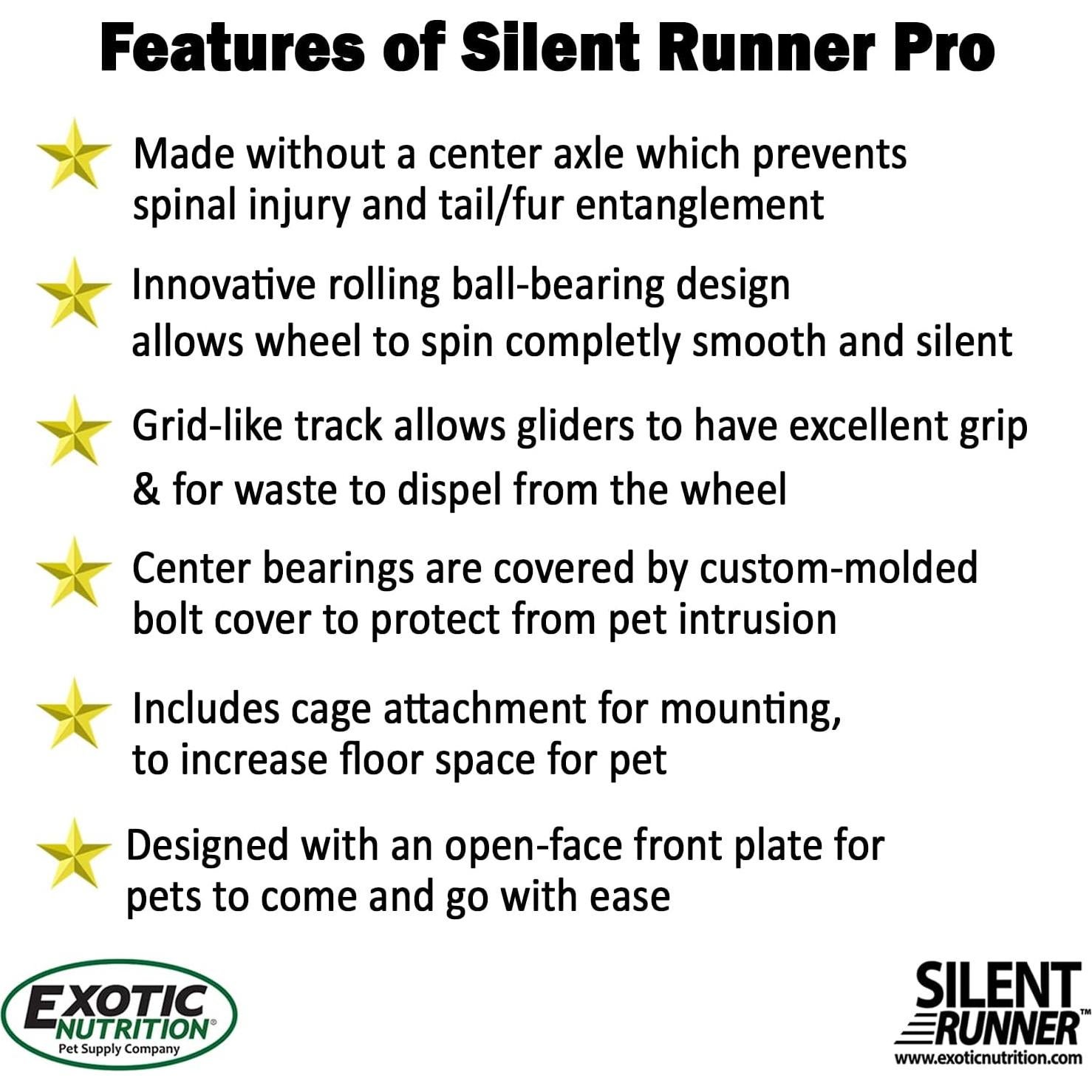 Rueda de Ejercicio Silent Runner Pro 30 cm Negra con Soporte