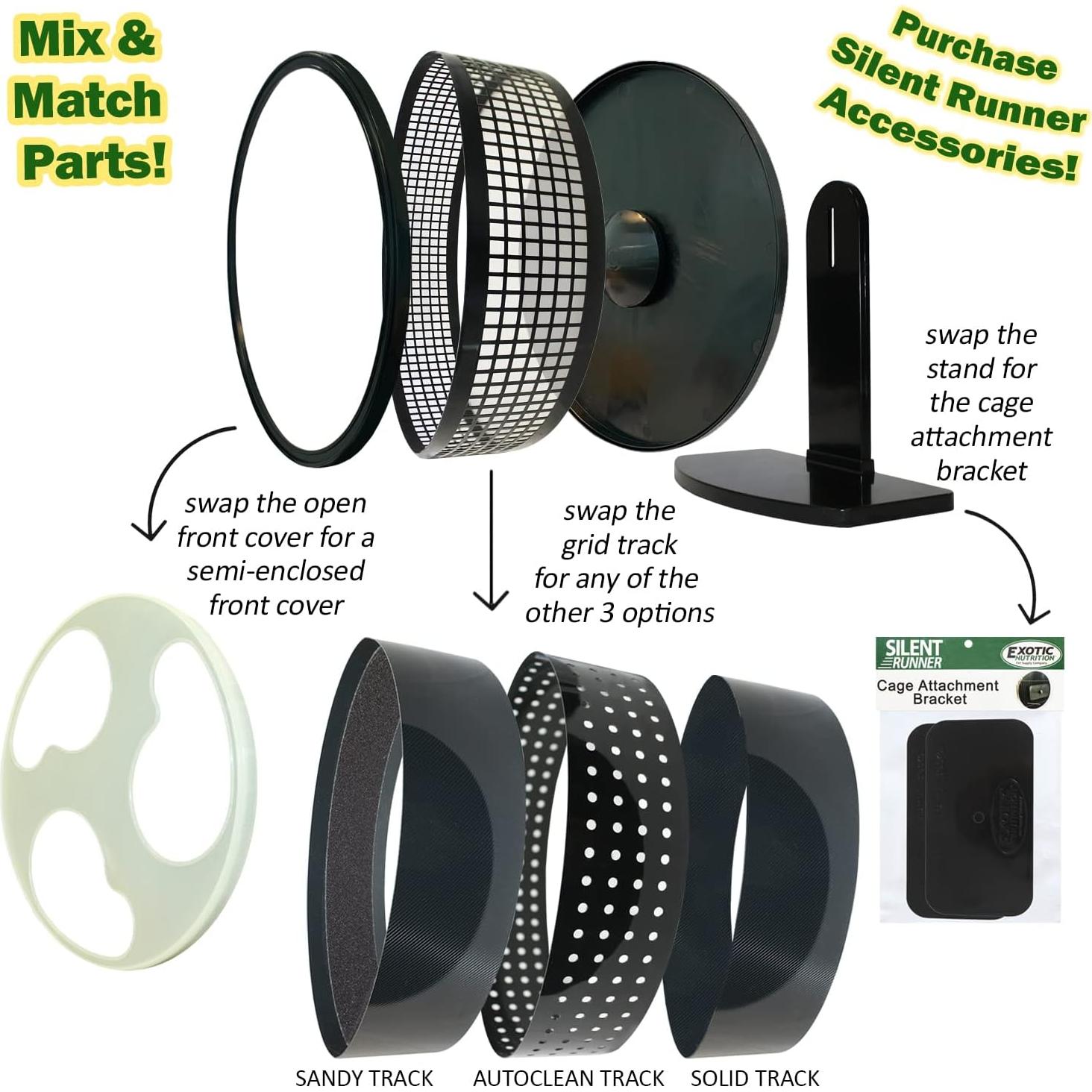 Rueda de Ejercicio Silent Runner Pro 30 cm Negra con Soporte