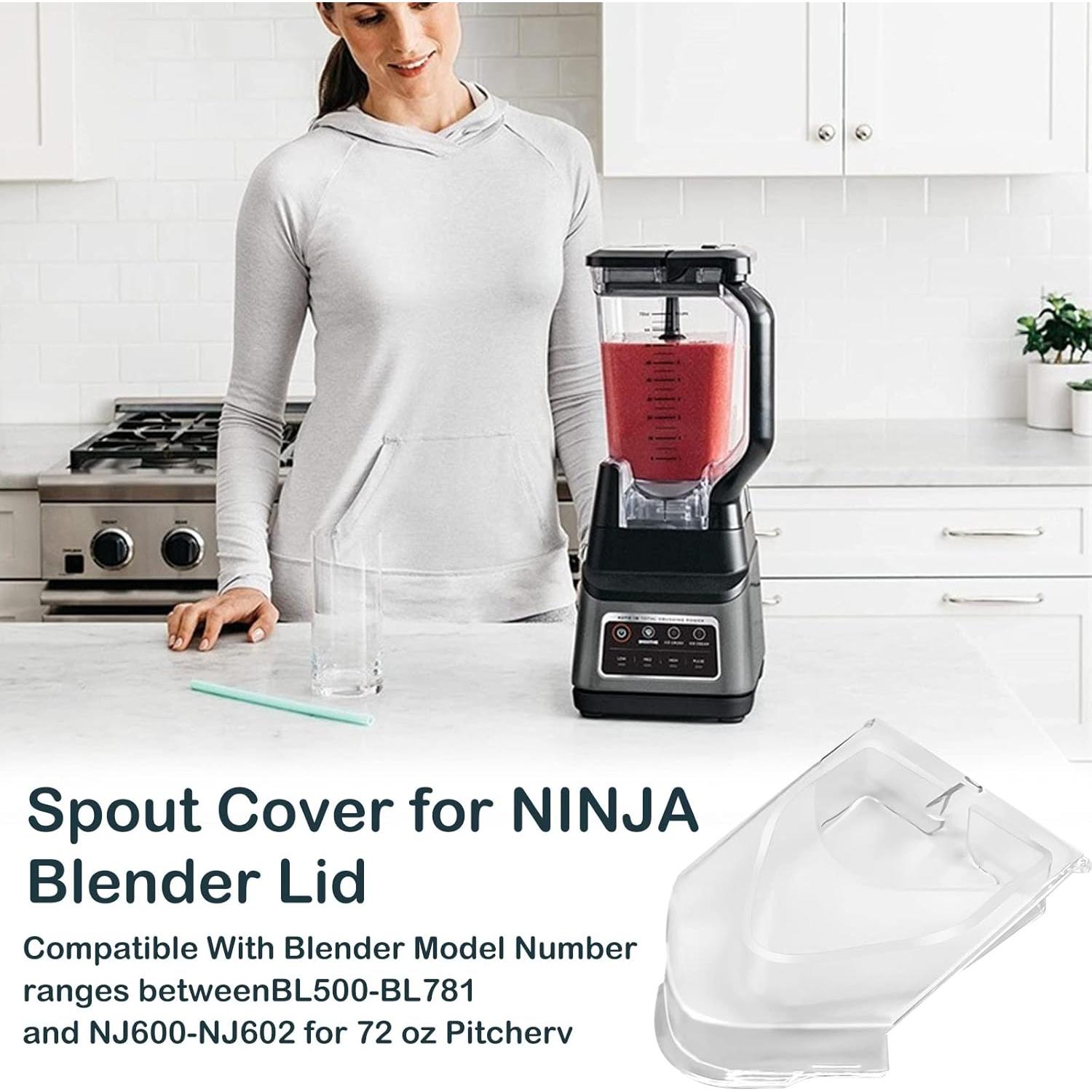 Spout Cover Replacement Compatible with Ninja Blender Replacement Parts, Pour Spout Cover Flap Lid for Ninja Blender Lid for 72 oz Pitcher, Compatible with Ninja Blenders BL500-bl781 and NJ600-nj602