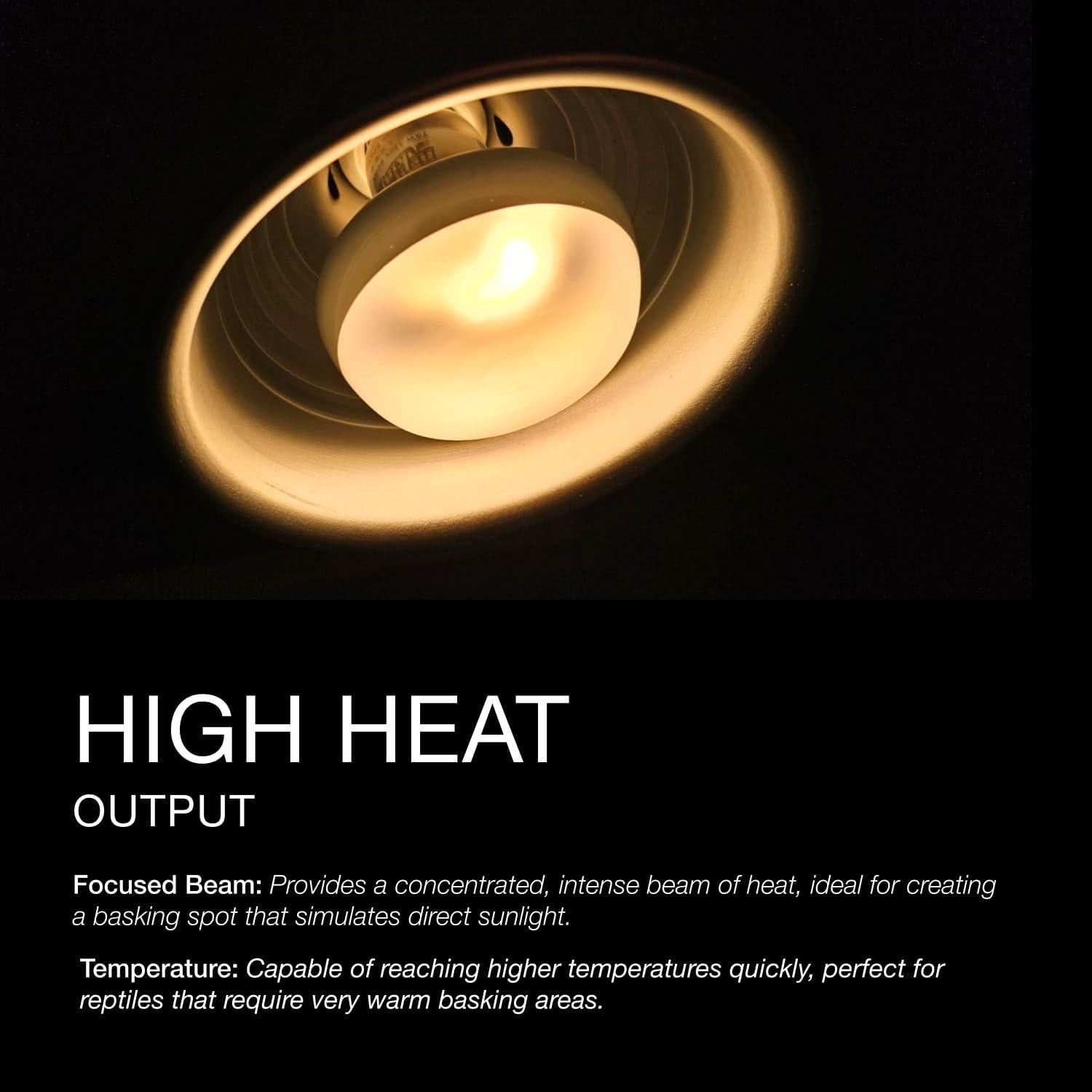 Lámpara de Calor MRREPTILE 75W para Reptiles - Paquete de 2