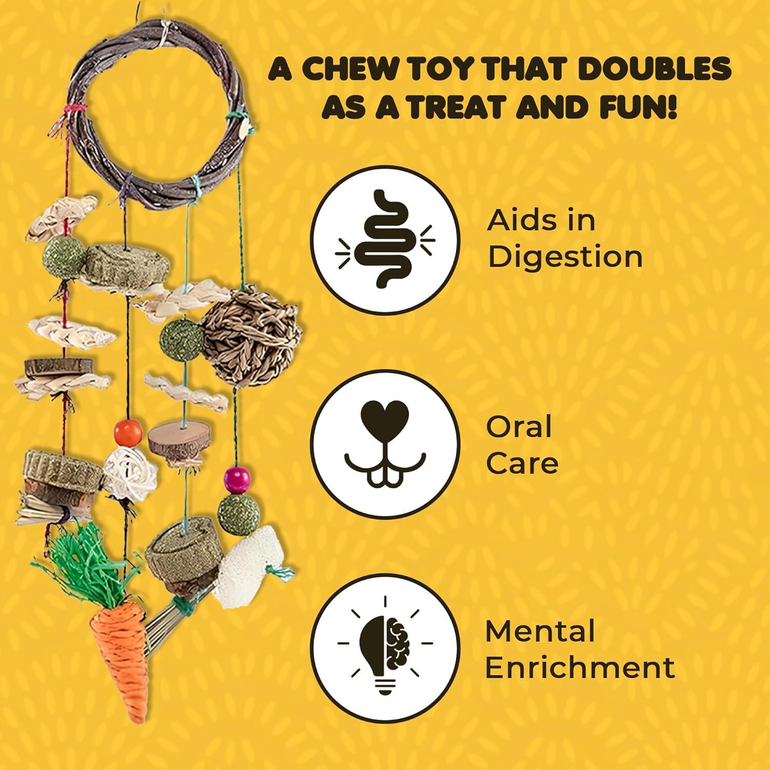 Juguete Masticable Colgante SunGrow para Conejos 43x18cm