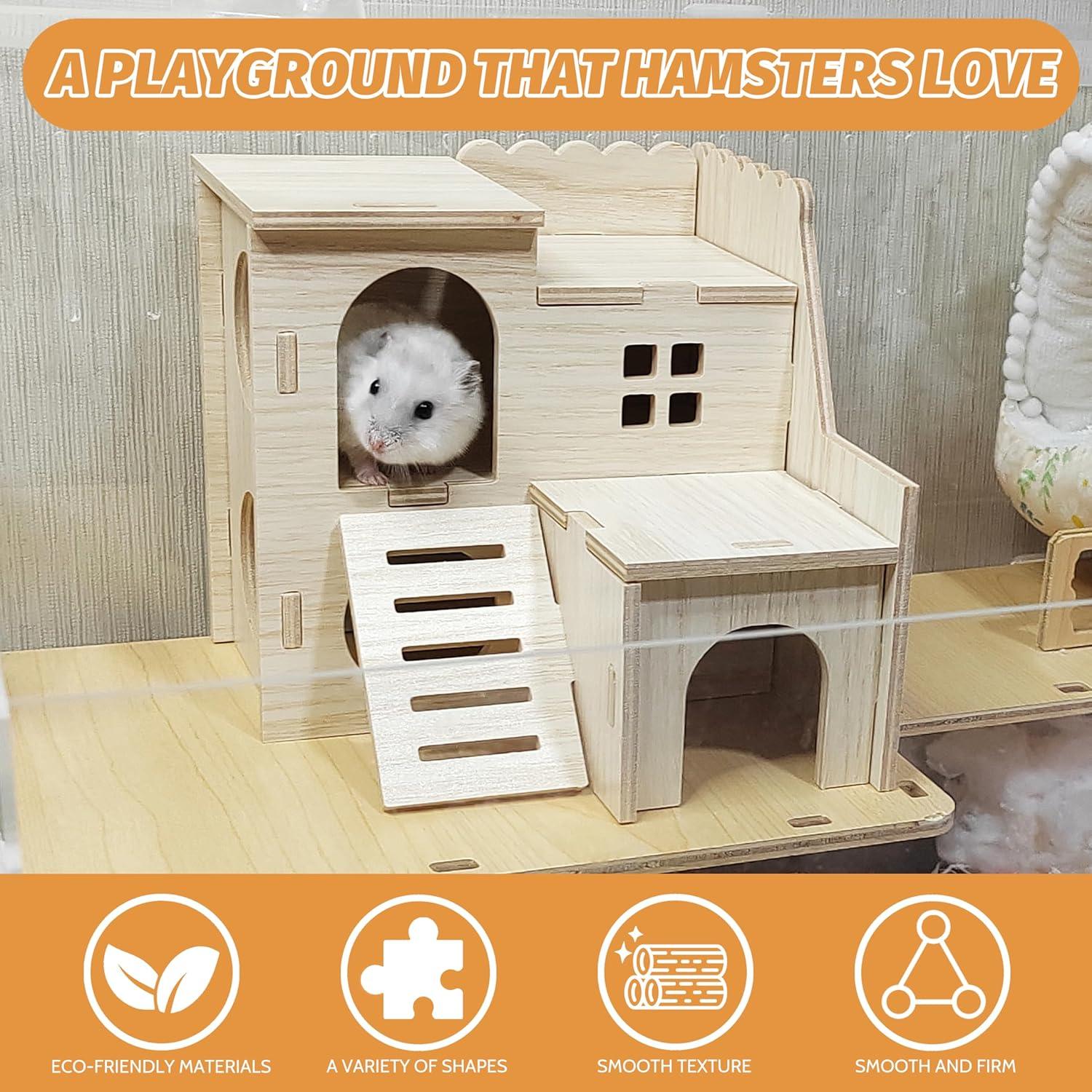 Cabaña de Hámster Pequeña Highland Farms con Tobogán