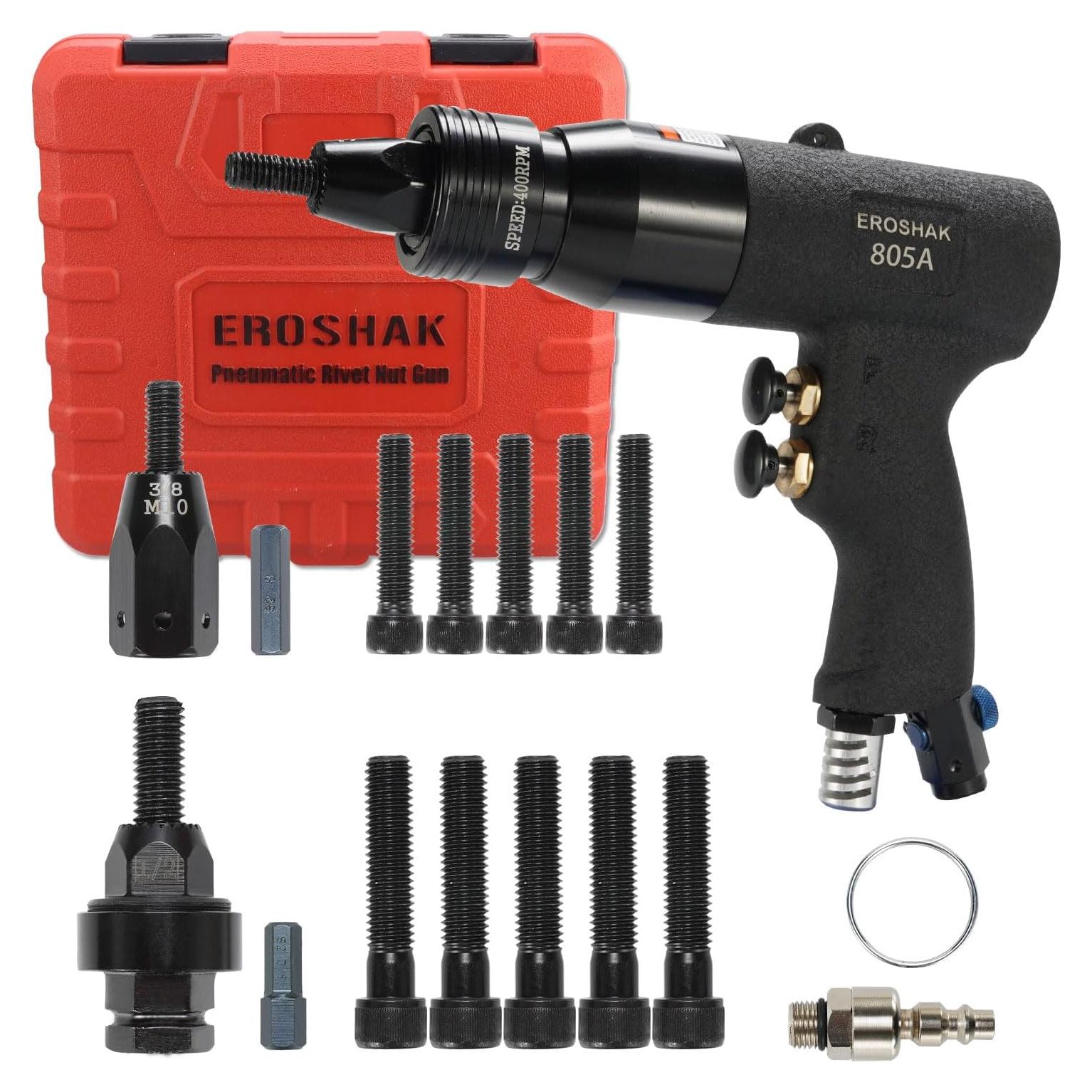 Pistola Neumática de Tuercas Remachadas EROSHACK 805A 3/8 y 1/2