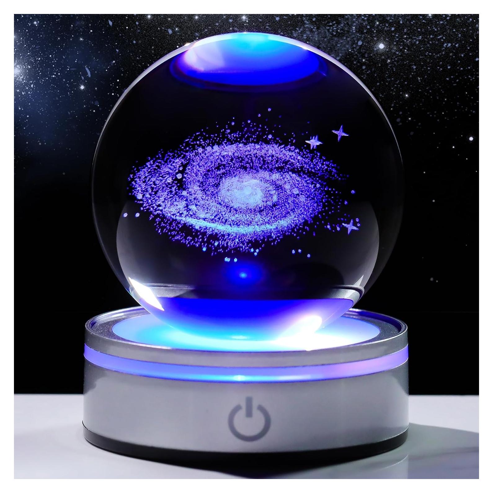 Bola de Cristal Galáctica 3D Arikyrist con Base LED 21.1cm