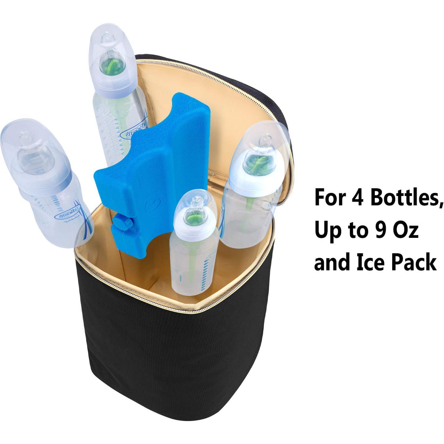Bolsa Enfriadora Teamoy para Leche Materna - 4 Botellas 266 ml, Negra