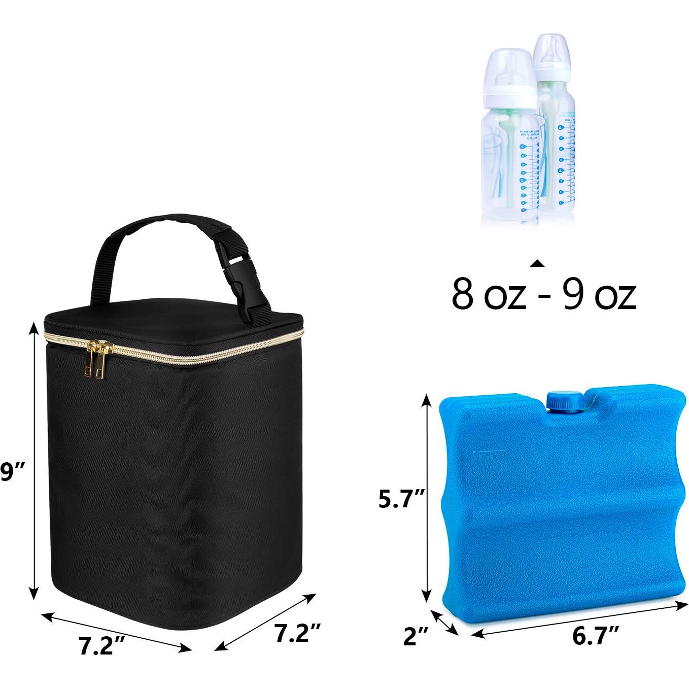 Bolsa Enfriadora Teamoy para Leche Materna - 4 Botellas 266 ml, Negra