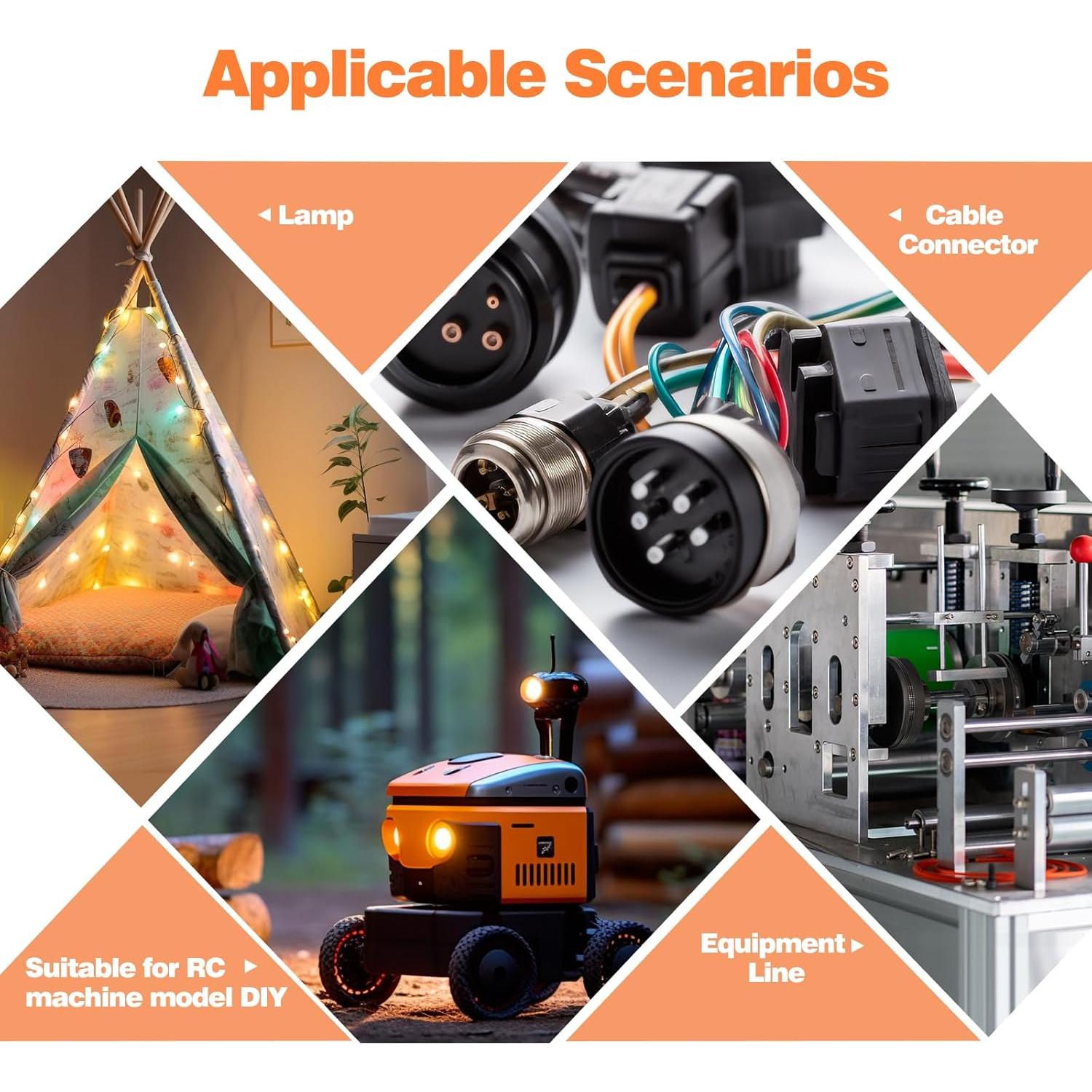 Cable eléctrico de PVC 18 AWG SCHDRA 6 colores 3 metros