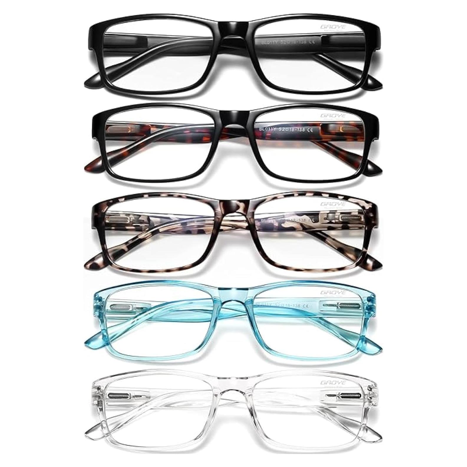 Gafas de lectura Gaoye 5 Pack Unisex Anti Luz Azul 4.0x