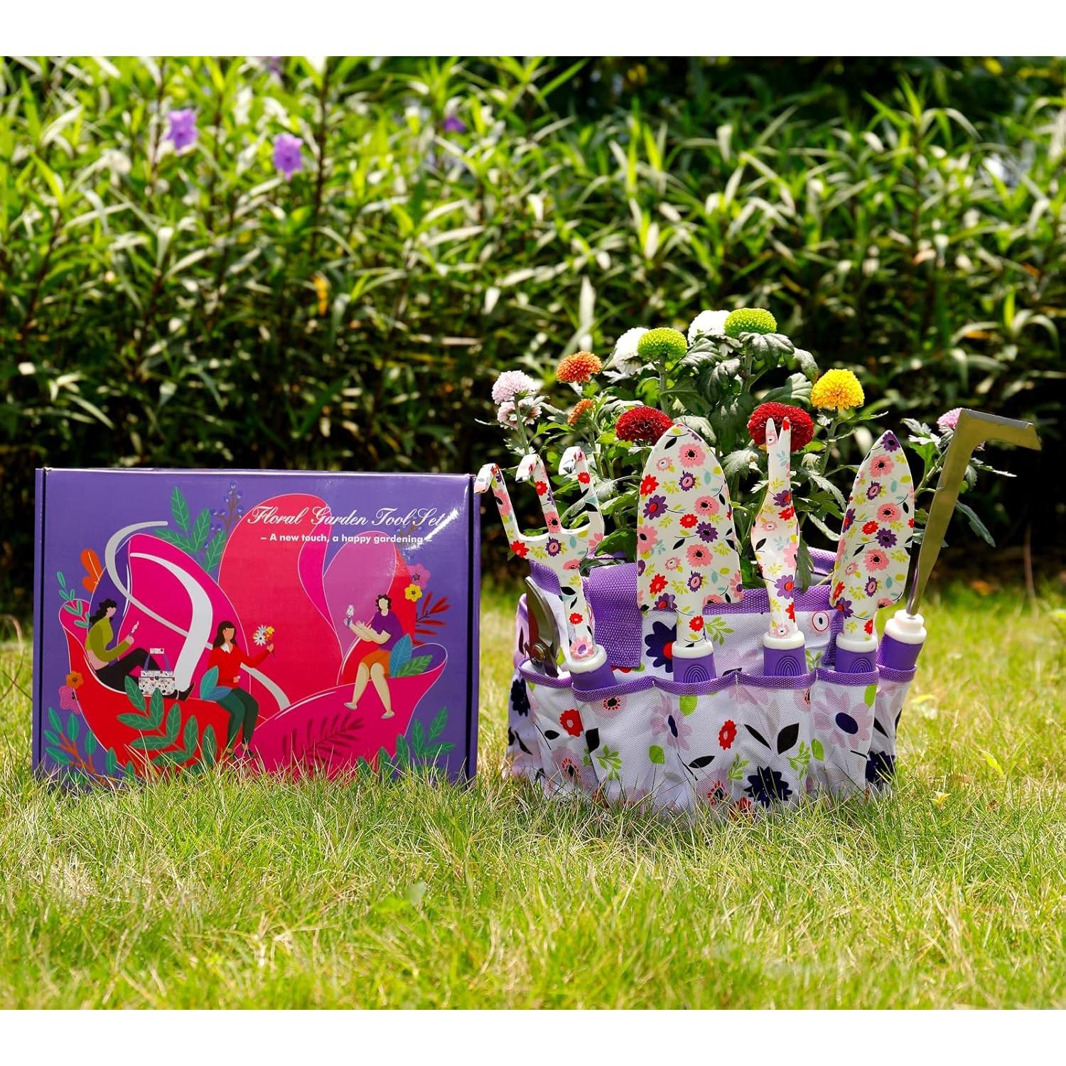 Juego de Herramientas de Jardinería Morado YANZI - Set Completo