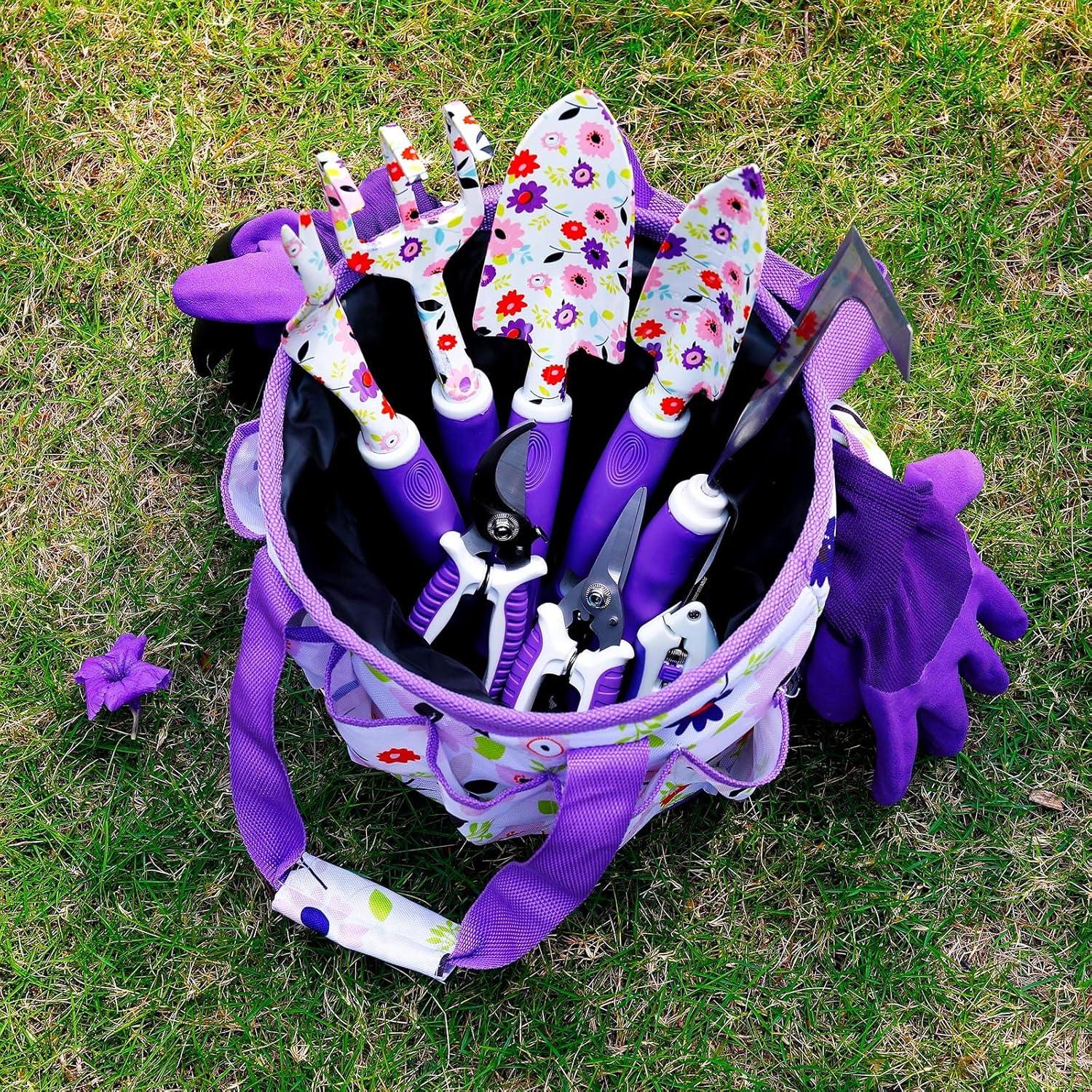 Juego de Herramientas de Jardinería Morado YANZI - Set Completo