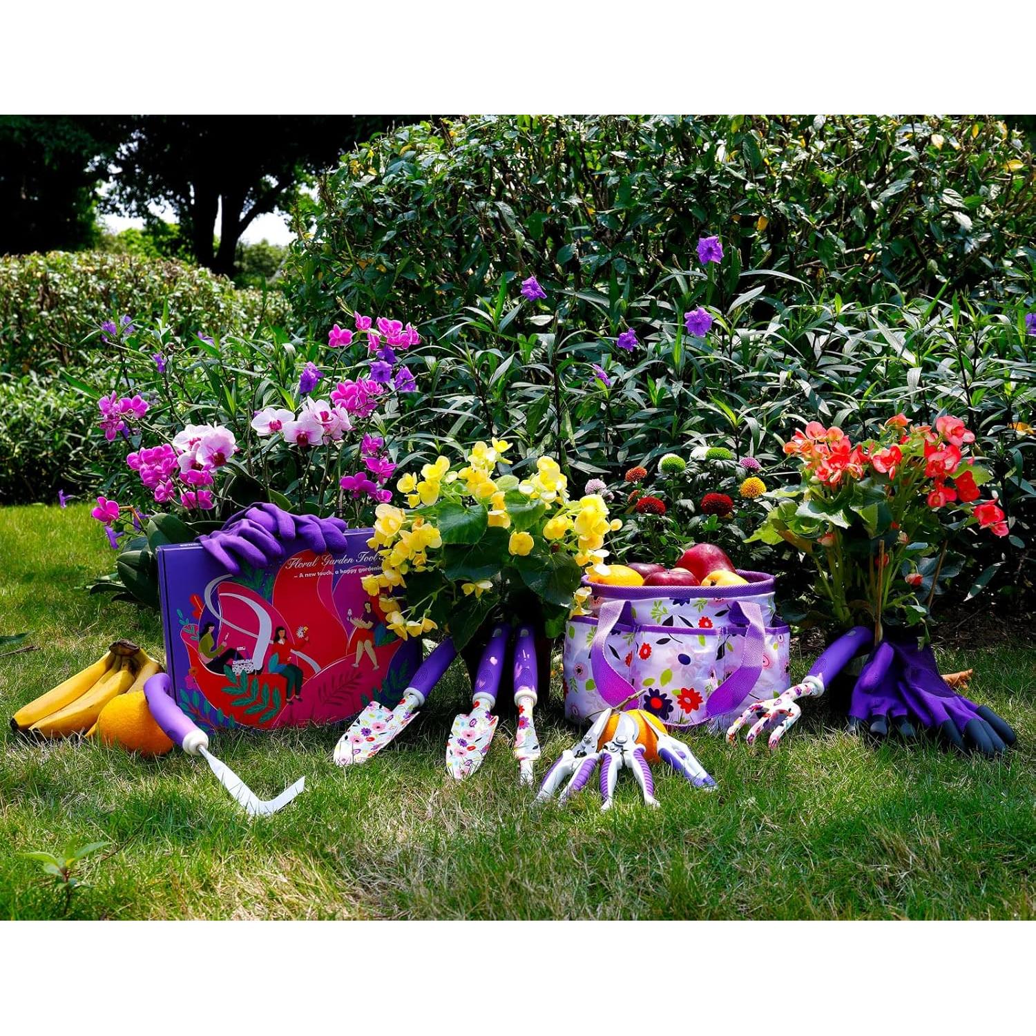 Juego de Herramientas de Jardinería Morado YANZI - Set Completo