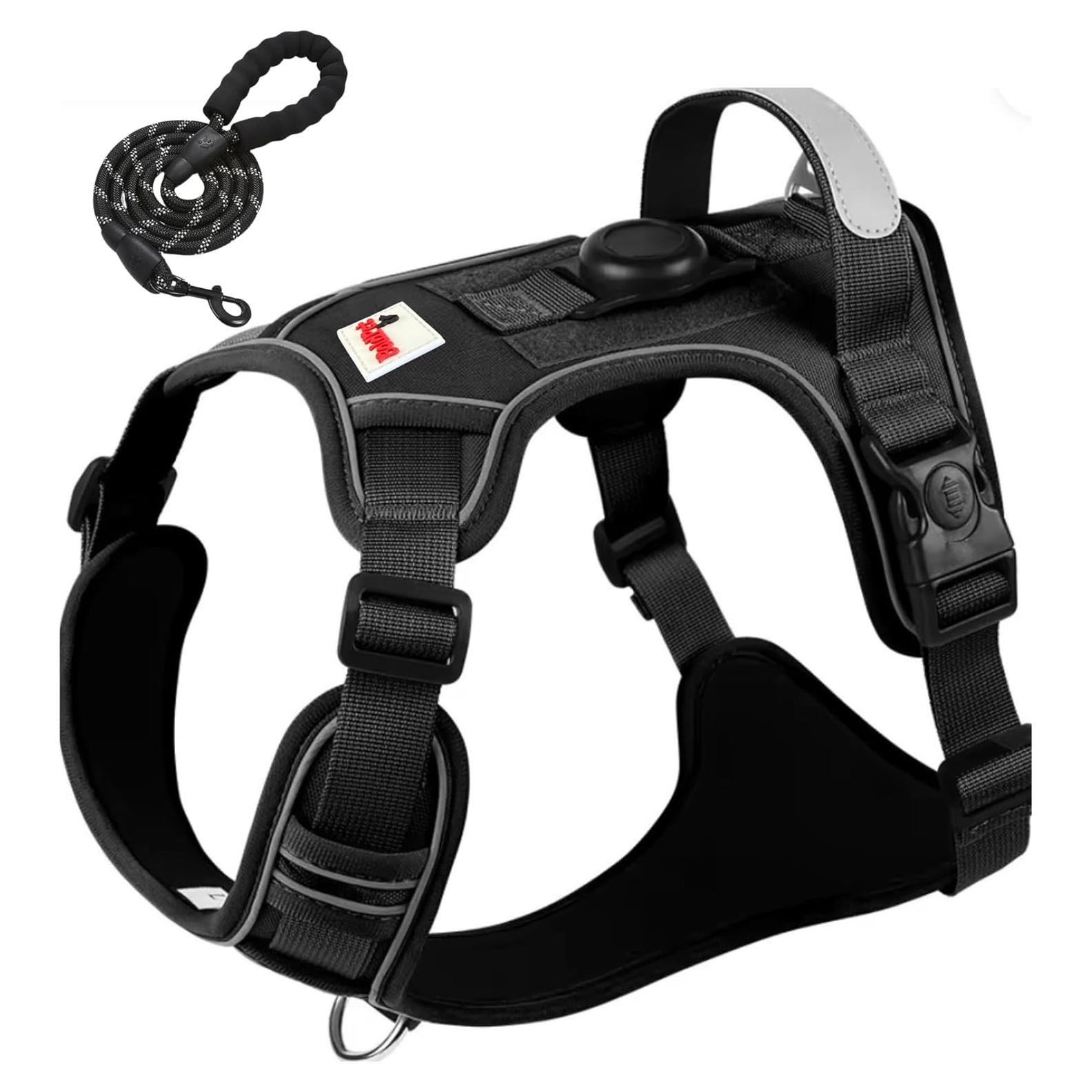 Arnés para Perros BOLDPET con Soporte para Airtag - Negro