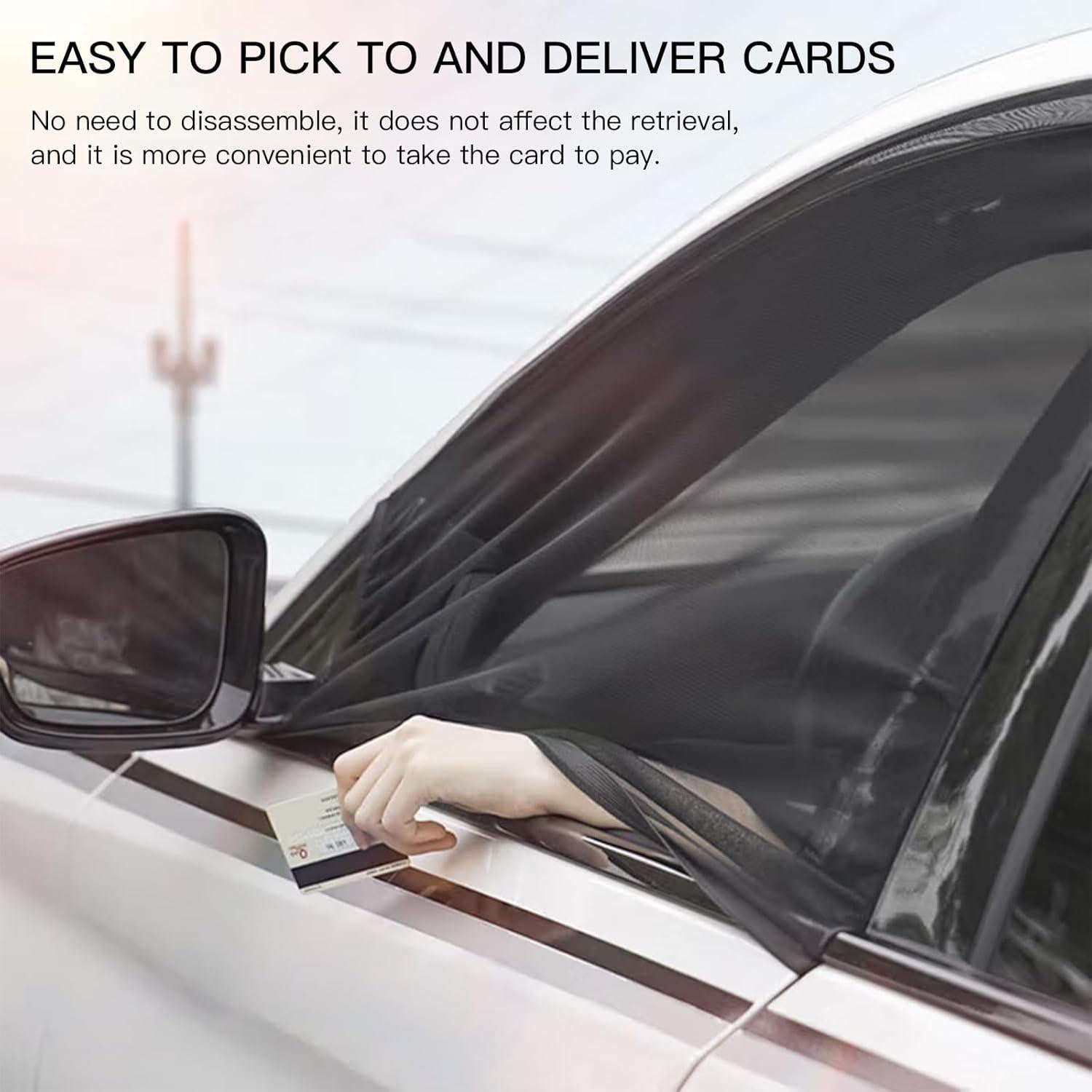 4 Piezas Malla Elástica para Ventanas de Auto GONTSIG - Sombra Solar y Mosquitero