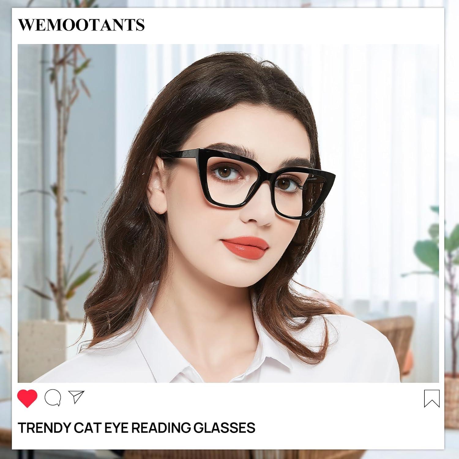 Gafas de lectura grandes estilo gato WEMOOTANTS 1.0x a 4.0x