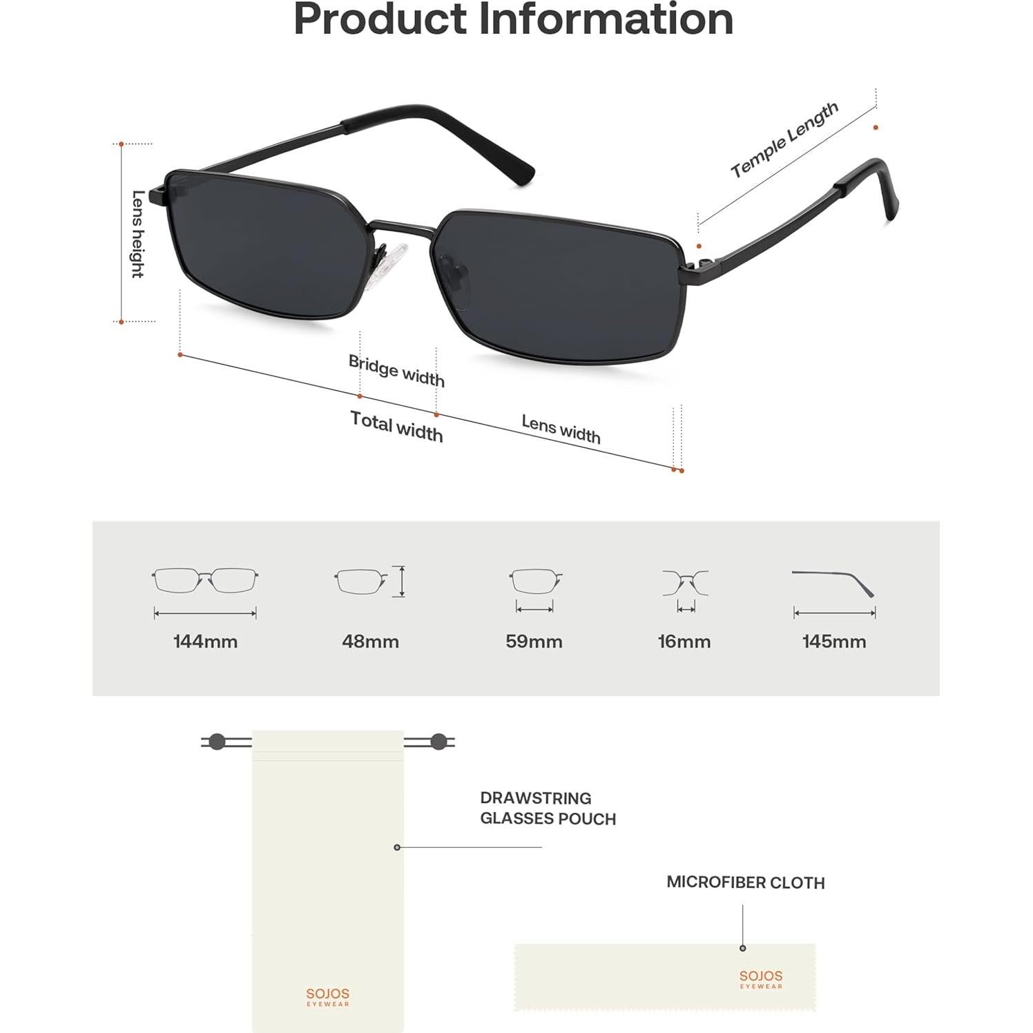 Gafas de sol polarizadas SOJOS SJ1247 UV400 para hombres y mujeres