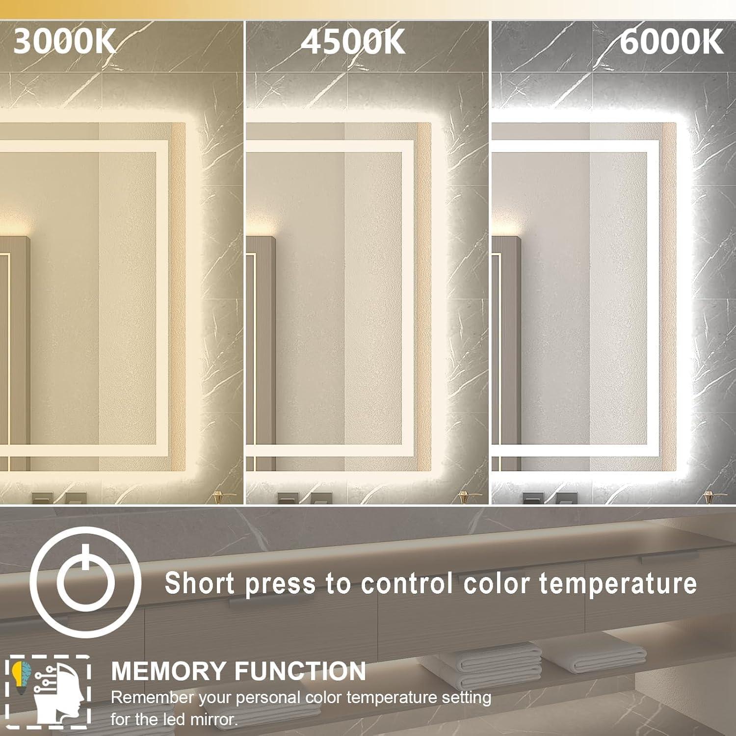 Espejo LED 50.8x71.1 cm Twalsu con Luz Frontal y Trasera