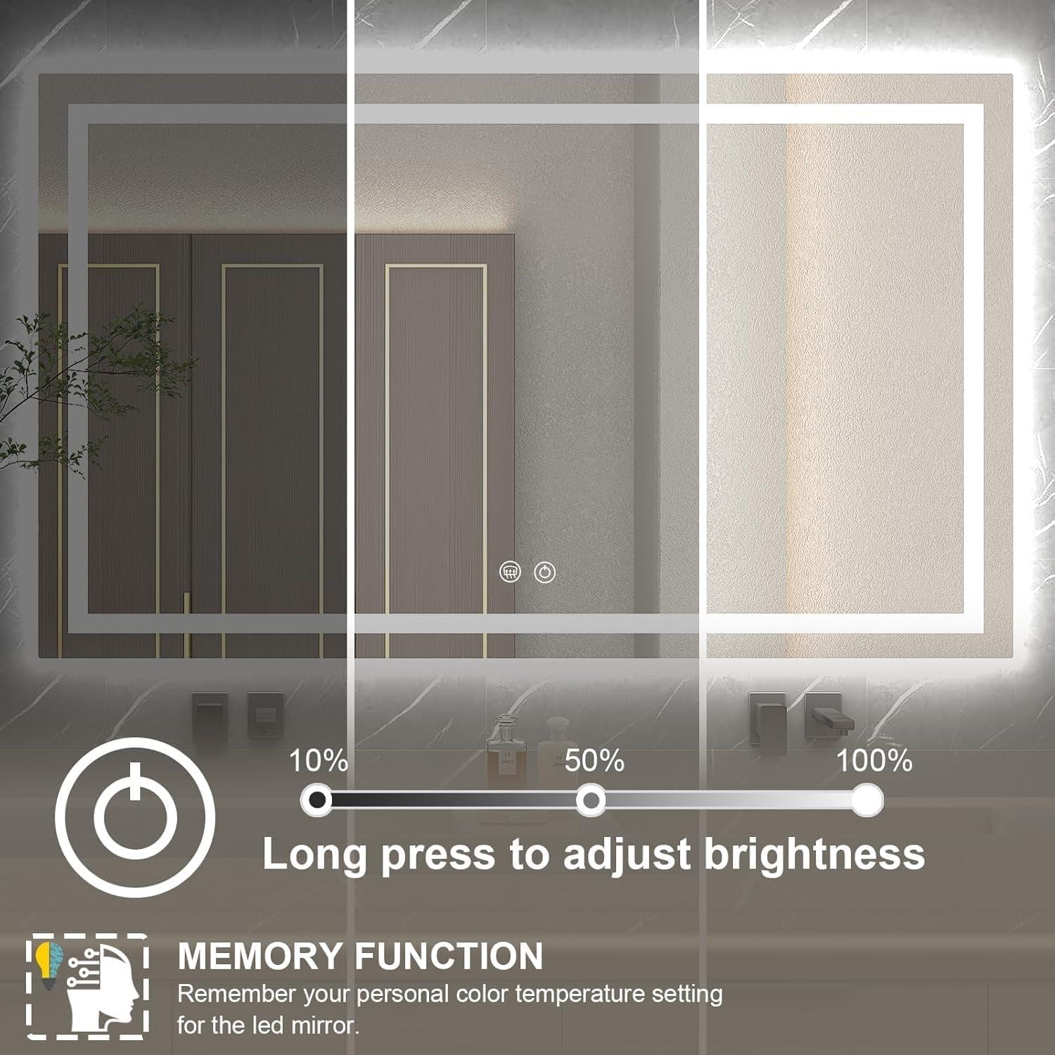 Espejo LED 50.8x71.1 cm Twalsu con Luz Frontal y Trasera