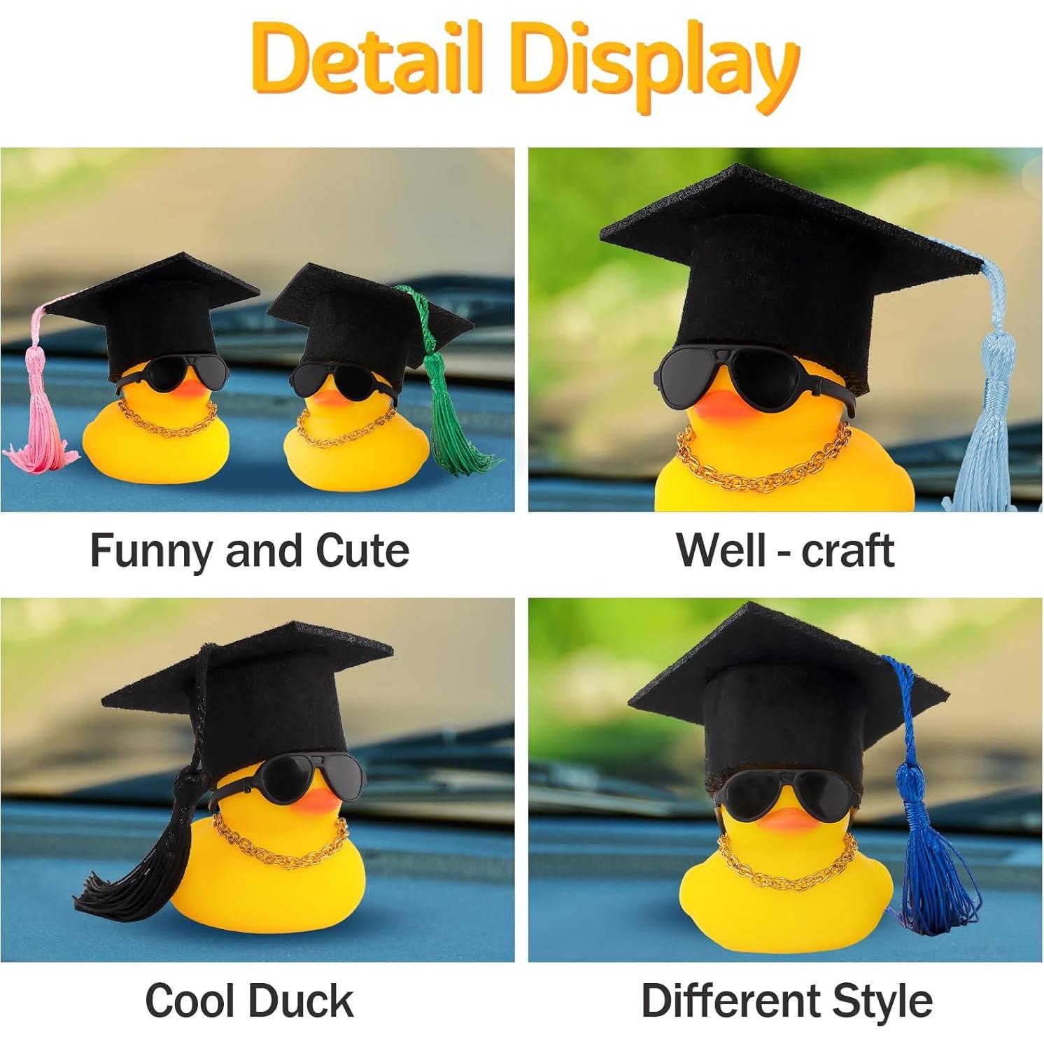 Pato de Goma Decorativo Wonuu con Sombrero de Graduación