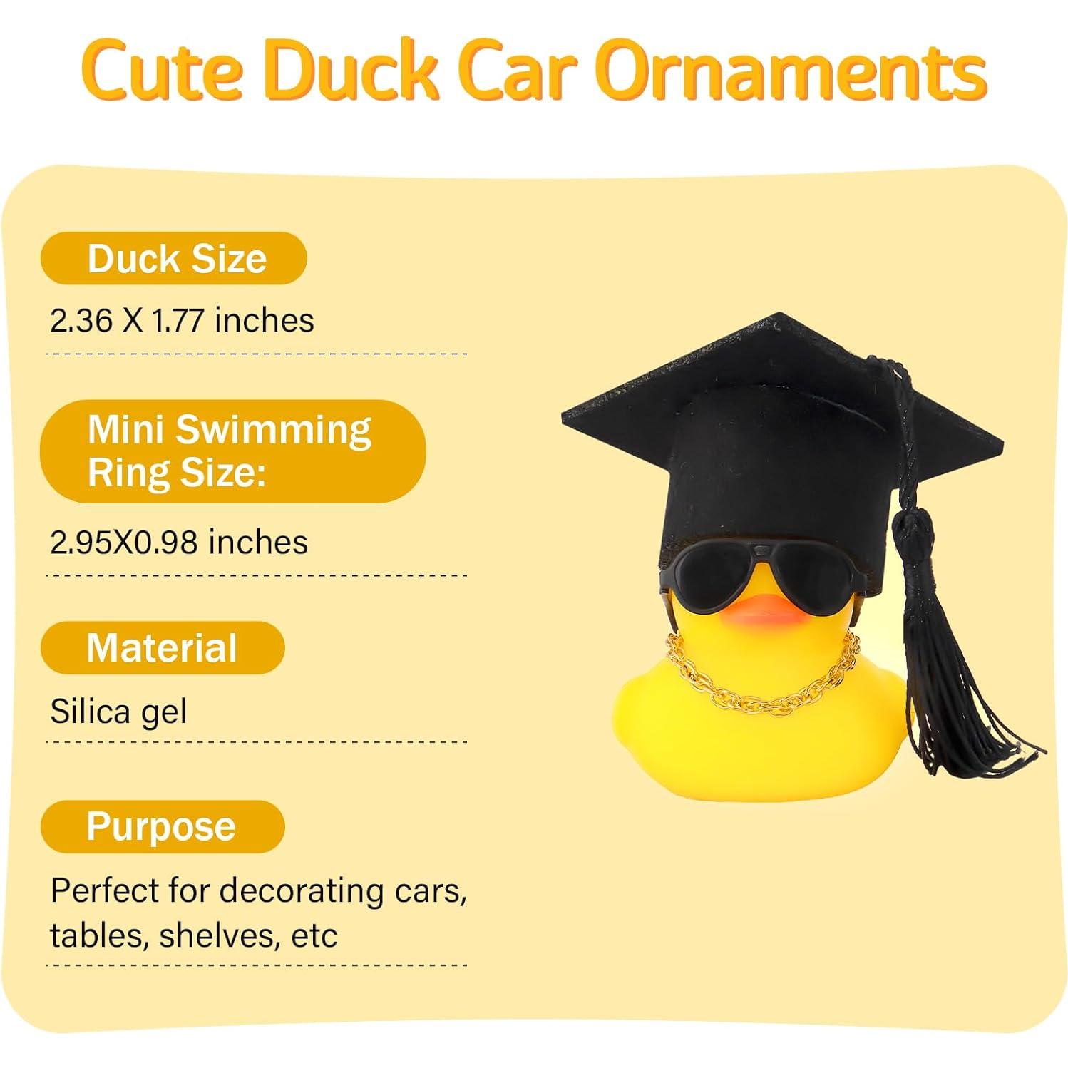 Pato de Goma Decorativo Wonuu con Sombrero de Graduación