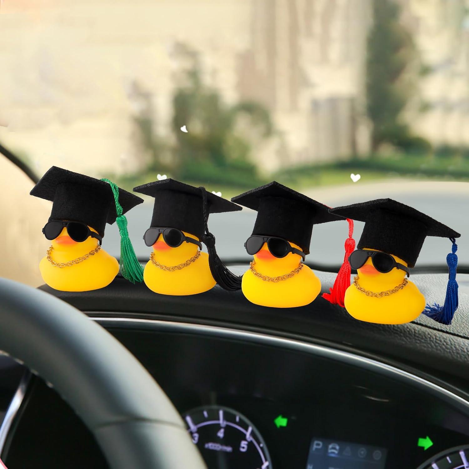 Pato de Goma Decorativo Wonuu con Sombrero de Graduación