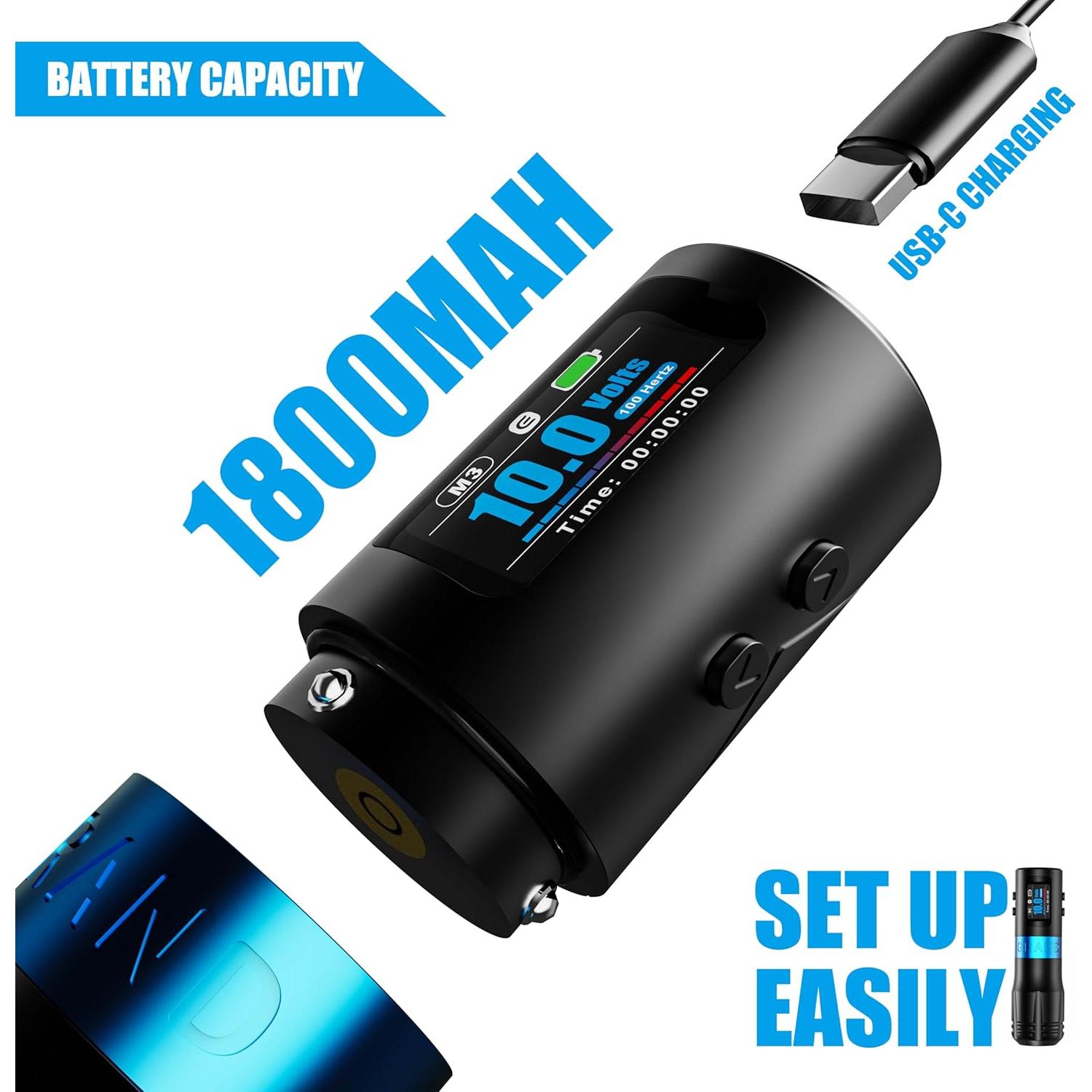 Máquina de Tatuaje Inalámbrica Emalla G4 3.5mm Profesional