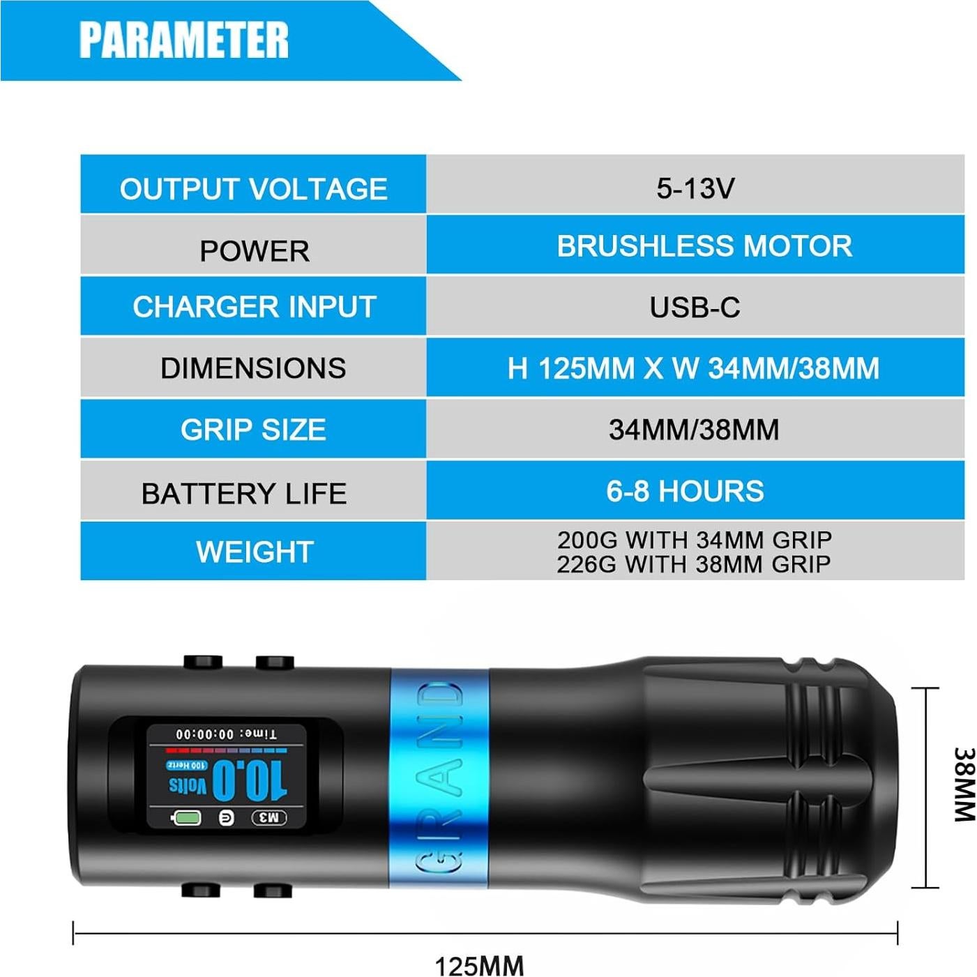 Máquina de Tatuaje Inalámbrica Emalla G4 3.5mm Profesional