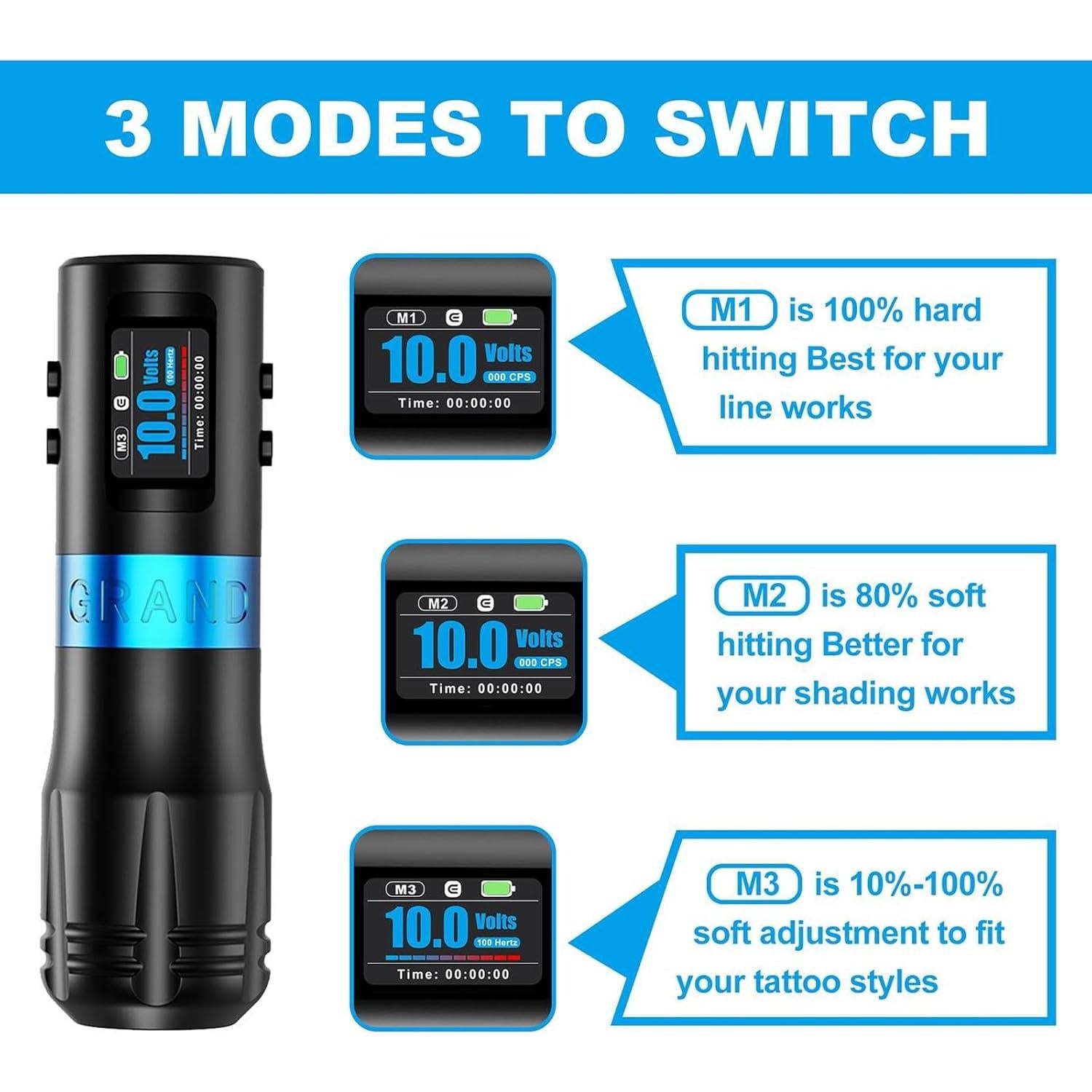 Máquina de Tatuaje Inalámbrica Emalla G4 3.5mm Profesional