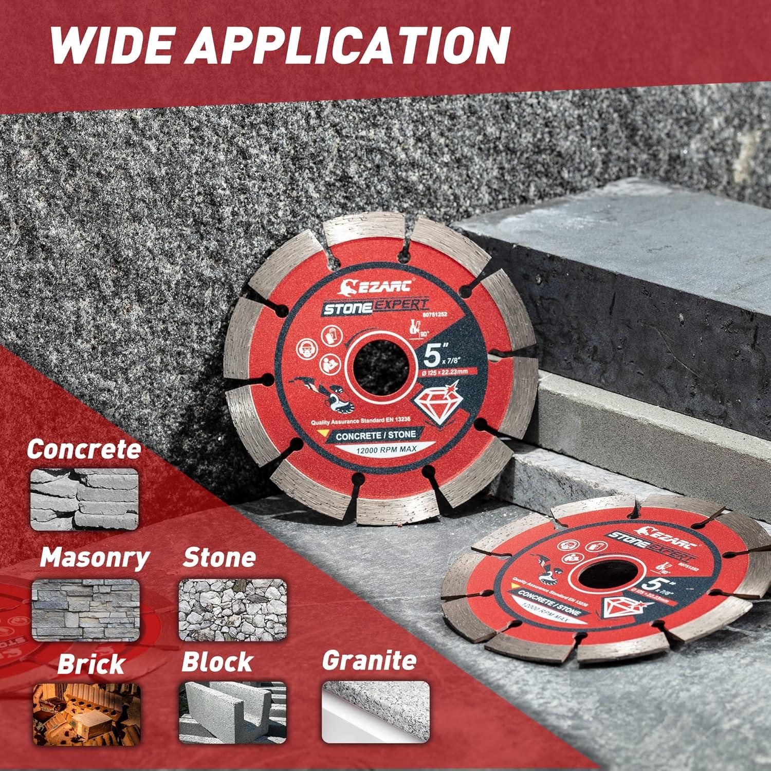 Hoja de Diamante Segmentada EZARC 5" para Amoladora Angular