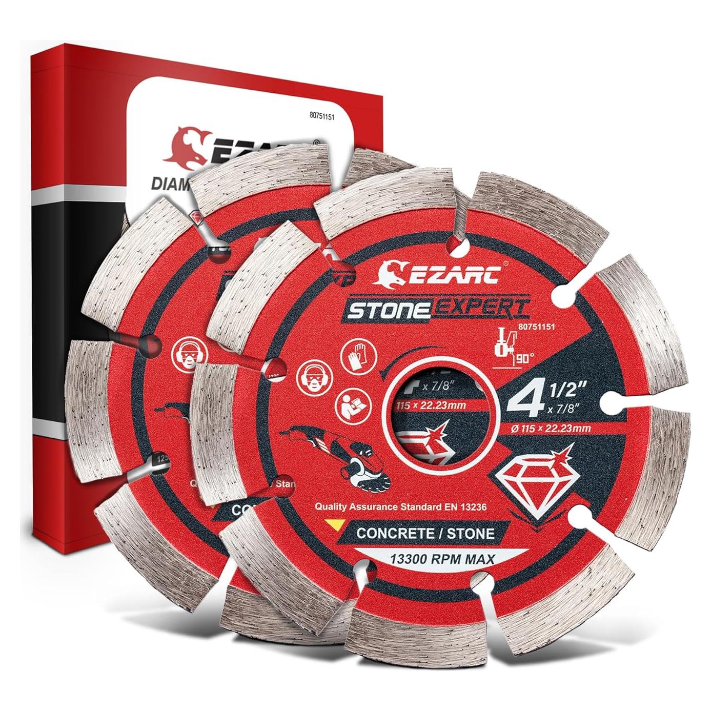 Hoja de Diamante Segmentada EZARC 4.5" para Amoladora