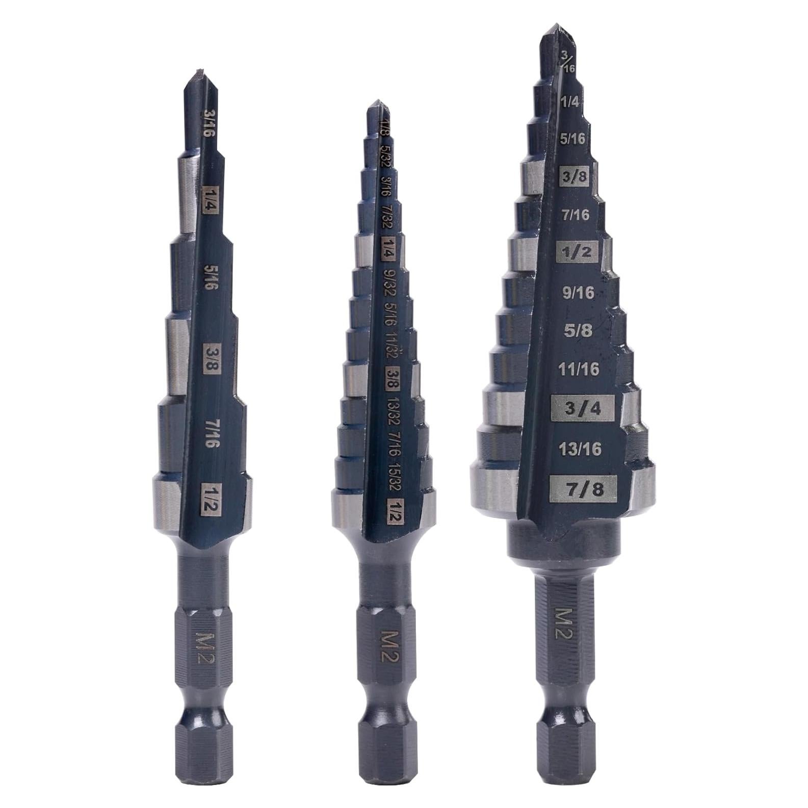 Juego de Brocas Escalonadas M2 HSS Herramientas Jerax 3 Piezas