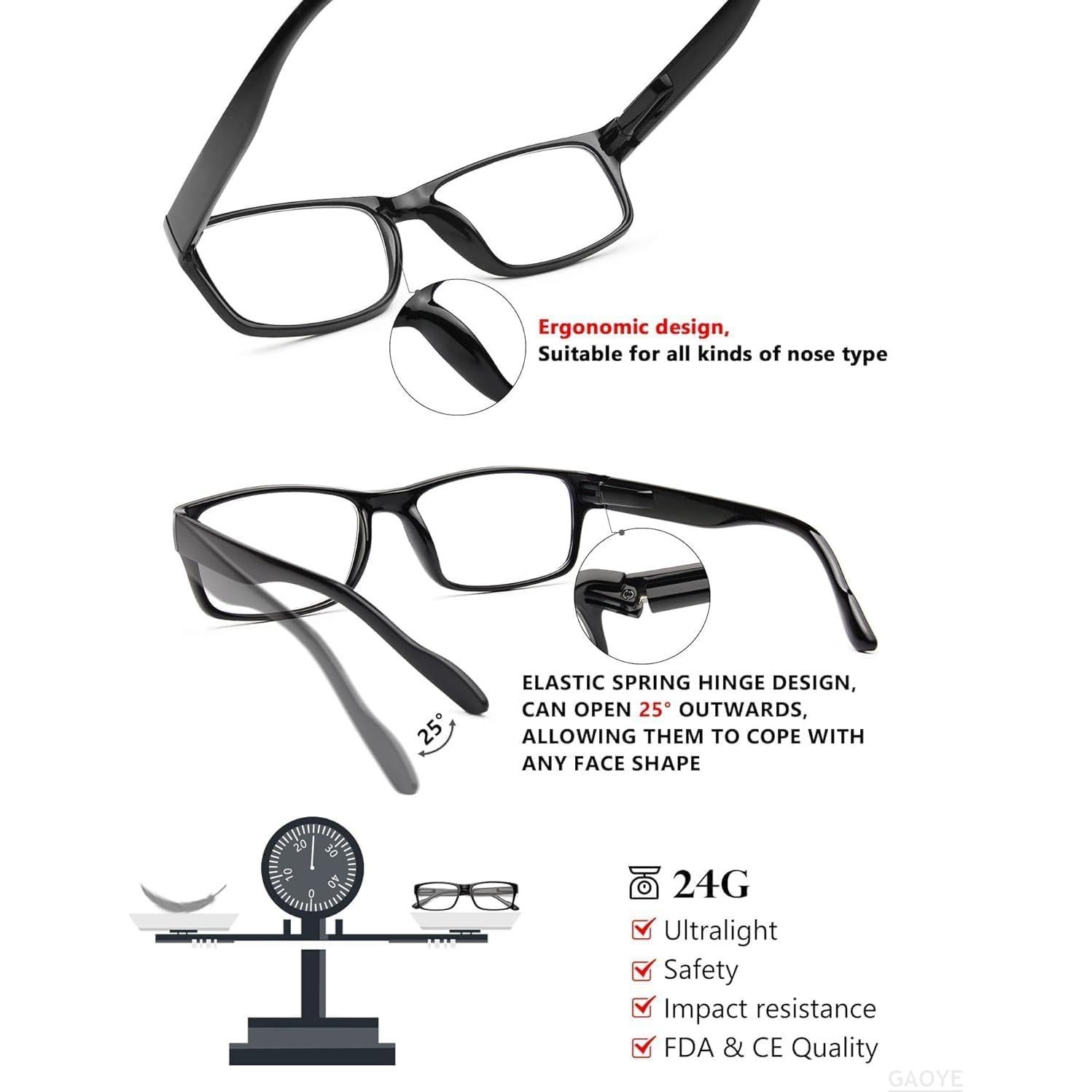 Gafas de Lectura Gaoye Unisex 1.0x Anti Luz Azul