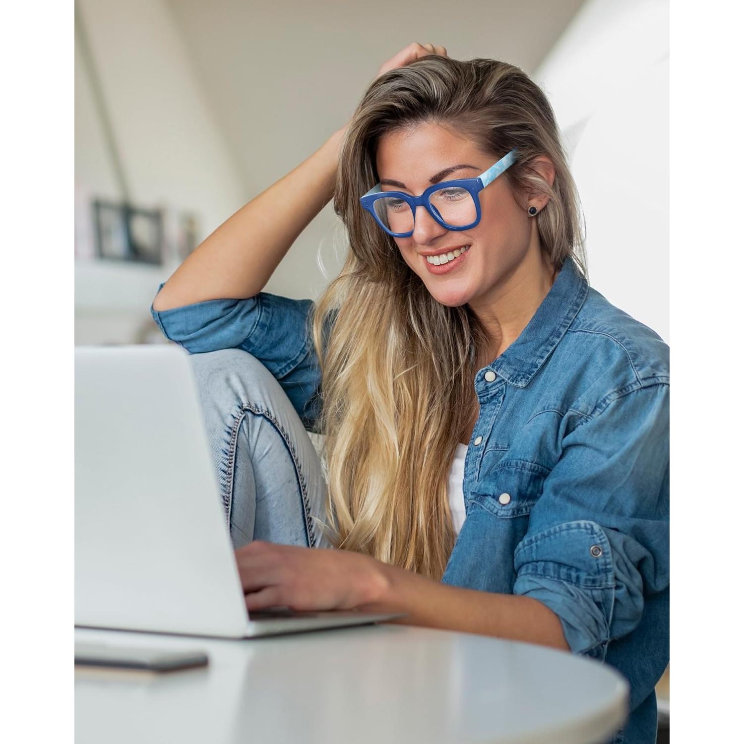 Gafas de Lectura MIZZEO Azul 1.0x Anti-Luz Azul Moda