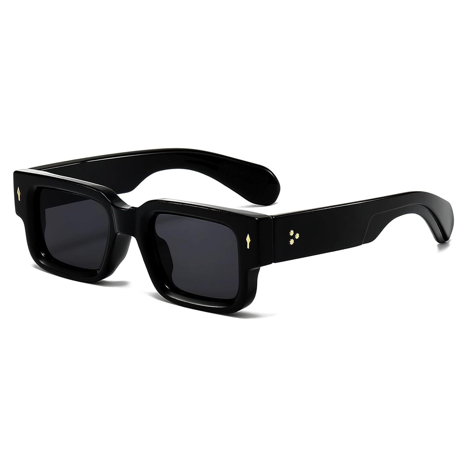 Gafas de sol cuadradas EYLRIM UV400 para unisex, negras