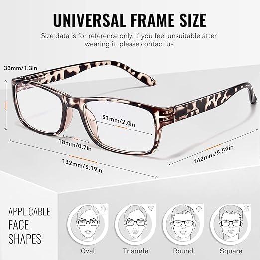 Gafas de Lectura Gaoye 5 Piezas Anti Luz Azul 2.75x