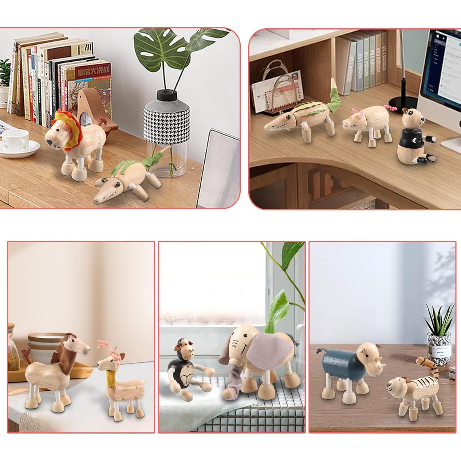 Conjunto de Juguetes de Animales de Madera Drachompa 12 Piezas