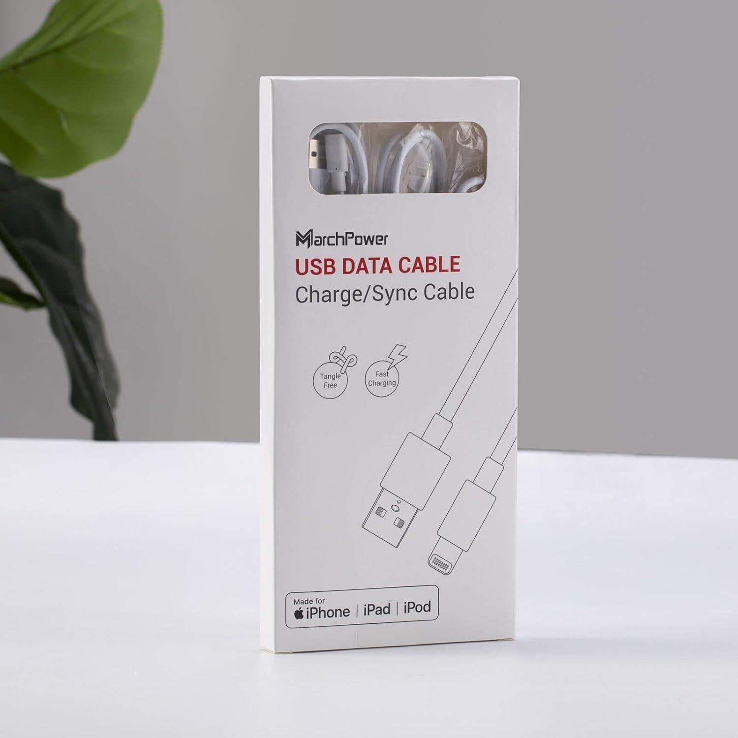 Cable de Carga Rápida Lightning Marchpower 3FT - Paquete de 3