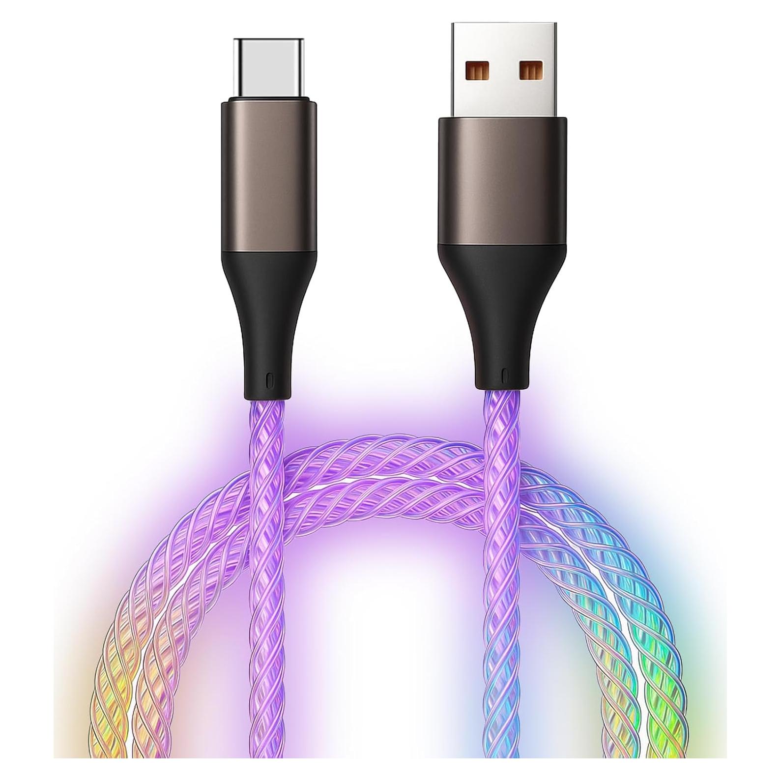 Cable USB C 0.91M Tomoson Carga Rápida LED RGB Compatible iPhone 15