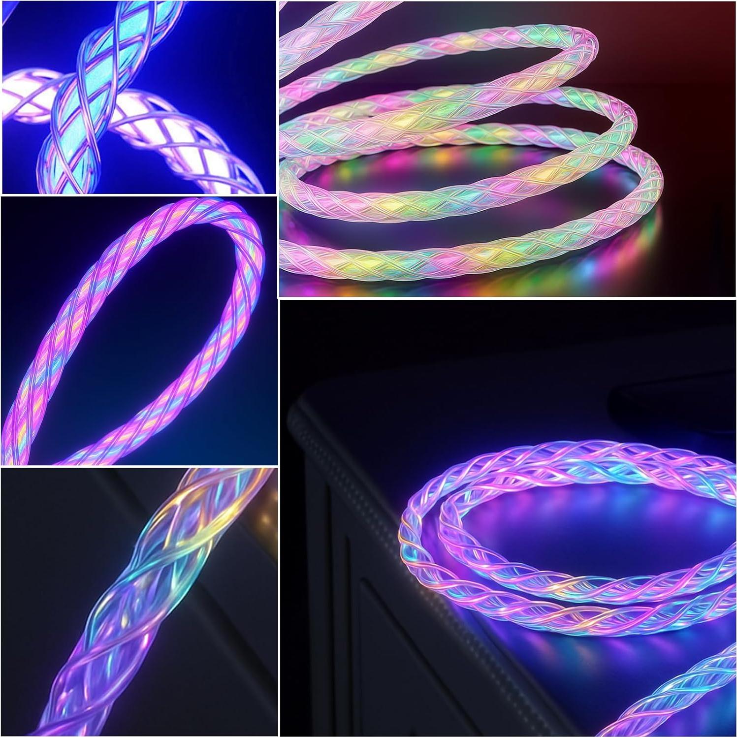 Cable USB C 0.91M Tomoson Carga Rápida LED RGB Compatible iPhone 15