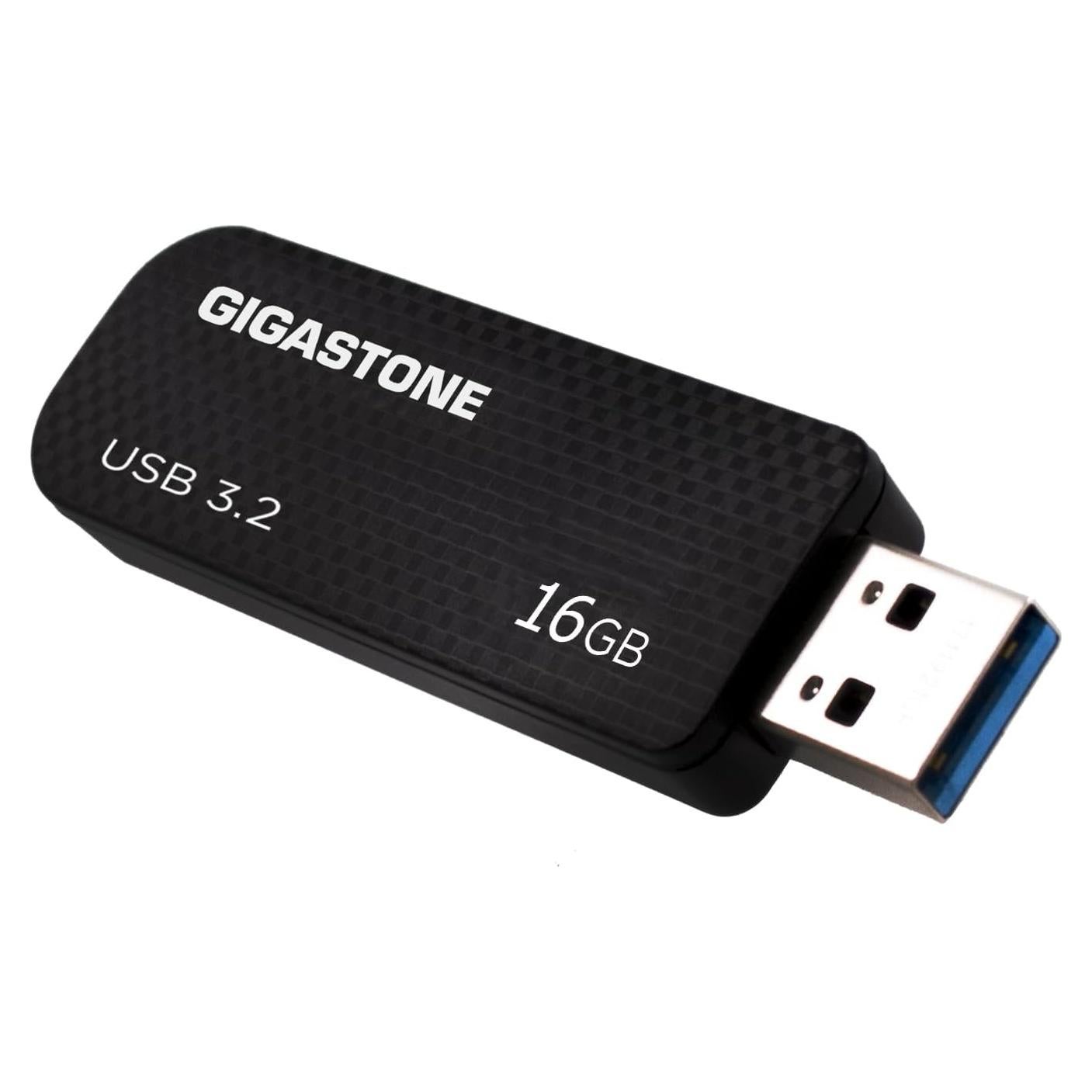Gigastone Z30 16GB USB 3.0 Unidad Flash Retráctil Carbono