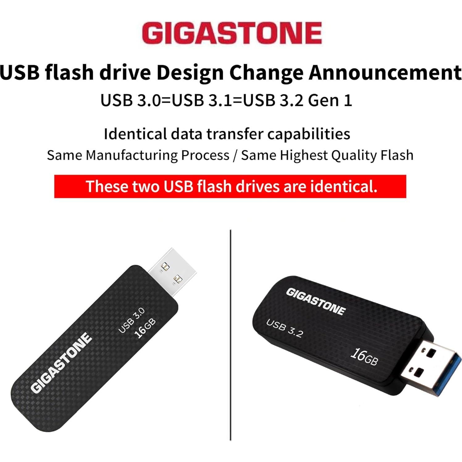 Gigastone Z30 16GB USB 3.0 Unidad Flash Retráctil Carbono