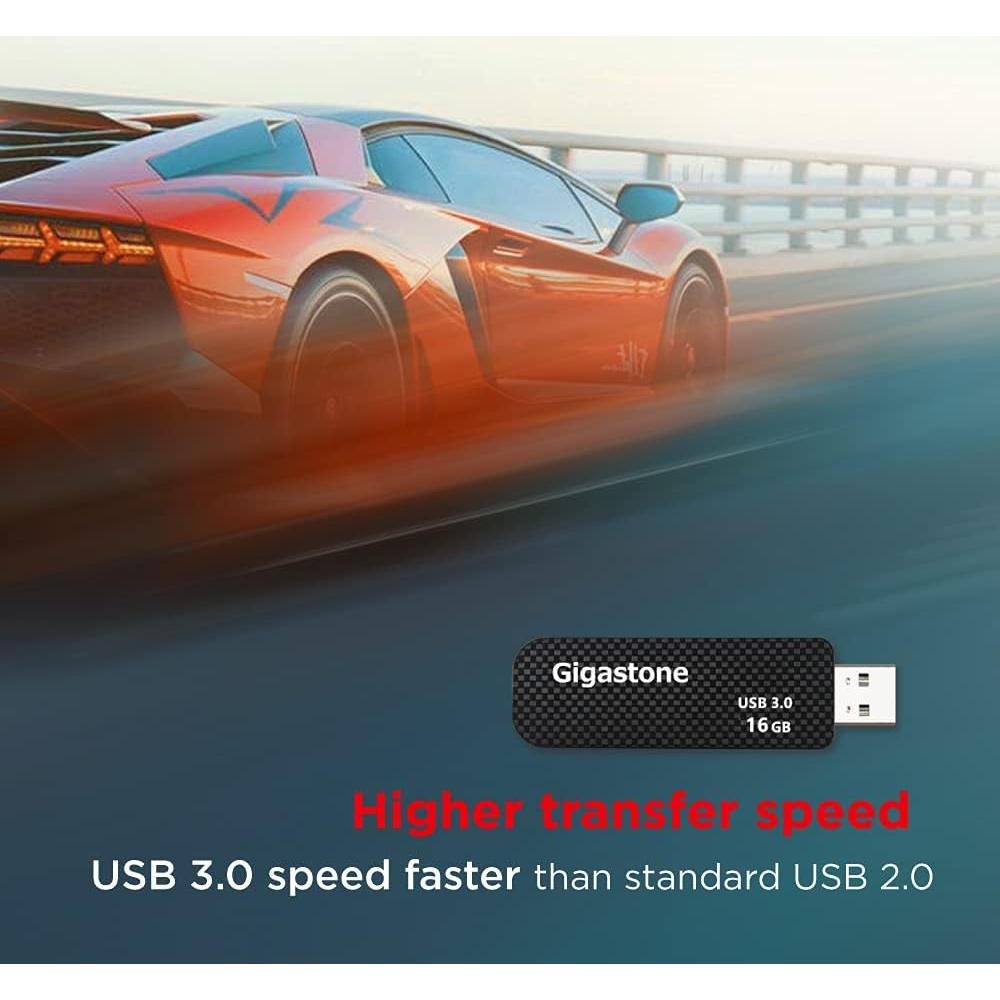 Gigastone Z30 16GB USB 3.0 Unidad Flash Retráctil Carbono