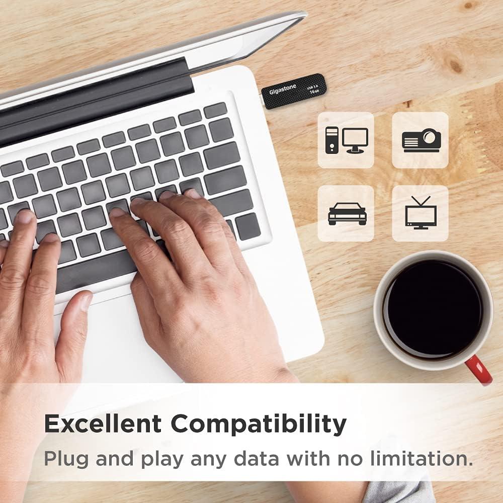 Gigastone Z30 16GB USB 3.0 Unidad Flash Retráctil Carbono