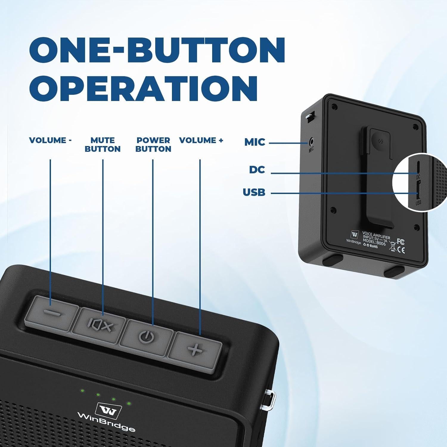 Amplificador de Voz Inalámbrico ResponseBridge B006 con Micrófono Lavalier