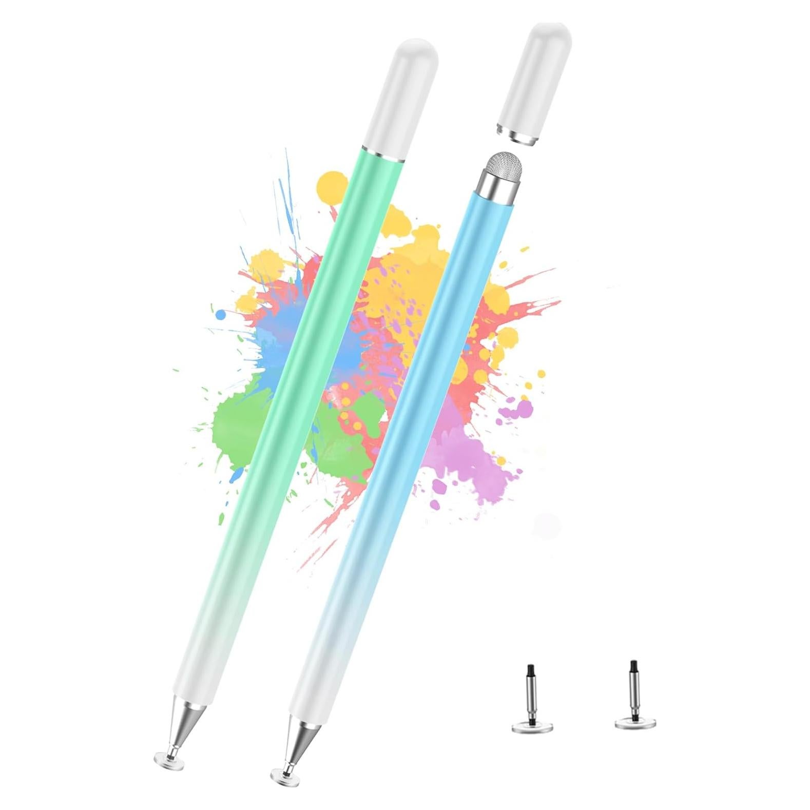 Lápiz Stylus Kenkor 2 en 1 para Pantallas Táctiles - Verde y Azul