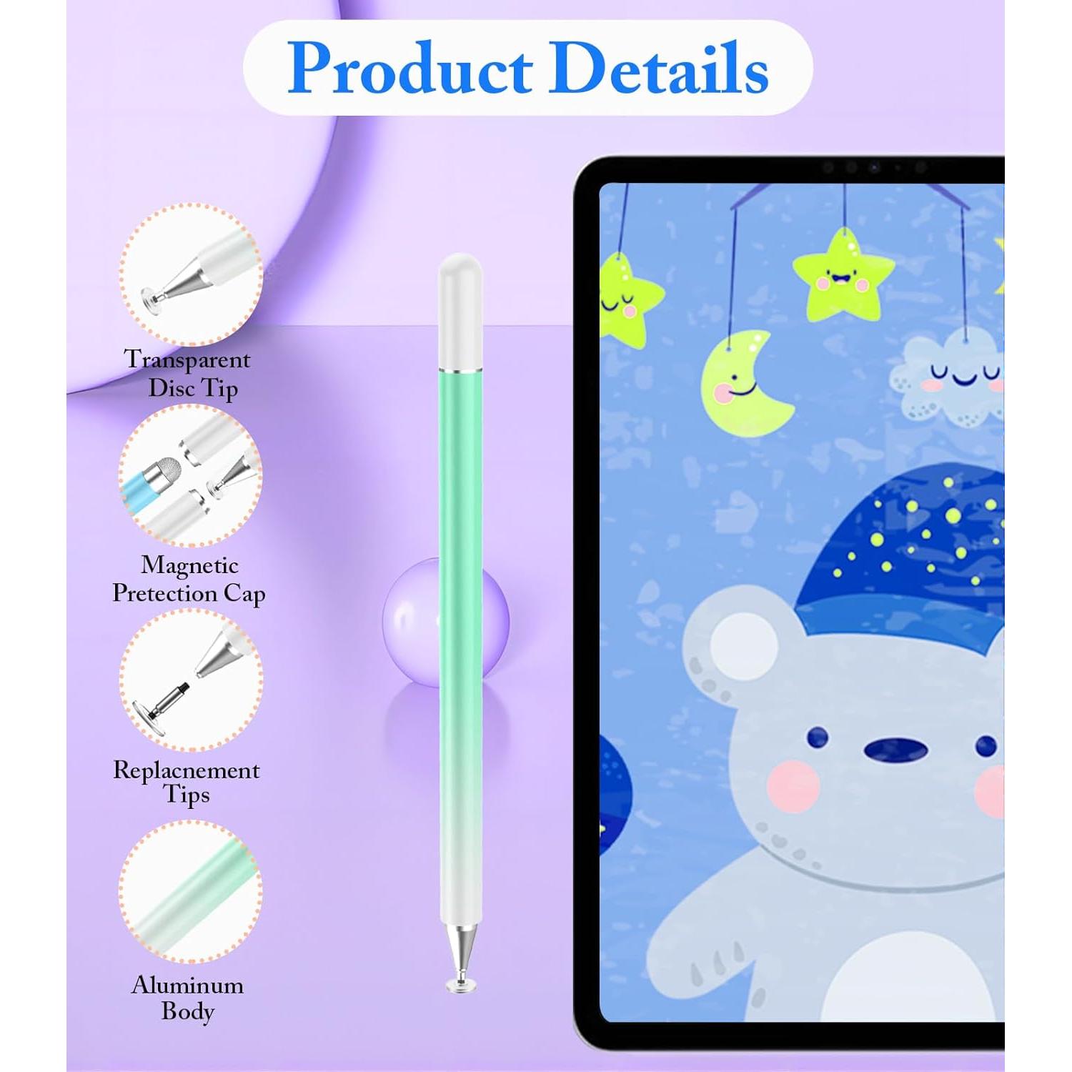 Lápiz Stylus Kenkor 2 en 1 para Pantallas Táctiles - Verde y Azul